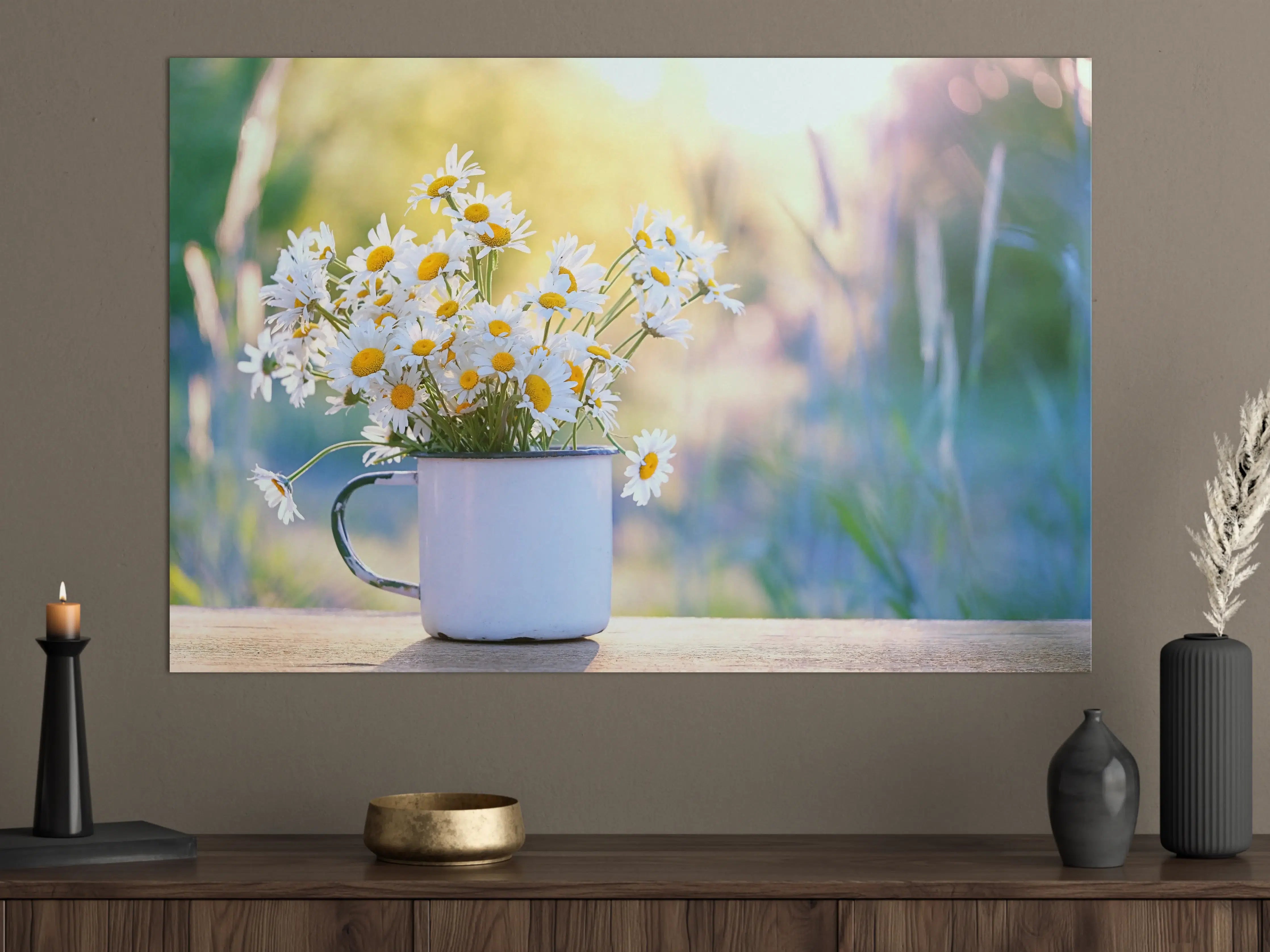 Große Wandbilder - Sonnenbeschienene Gänseblümchen
