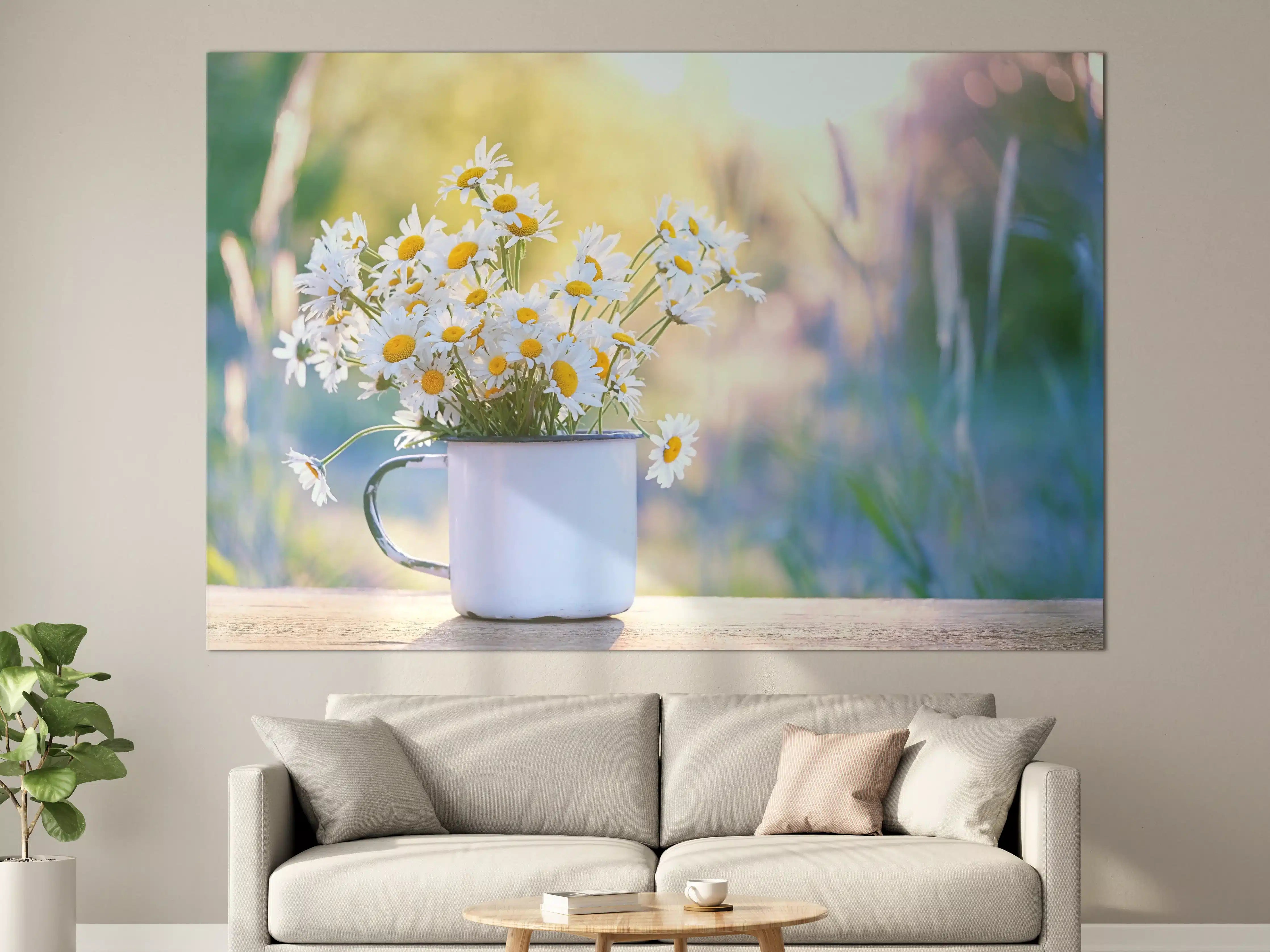 Große Wandbilder - Sonnenbeschienene Gänseblümchen