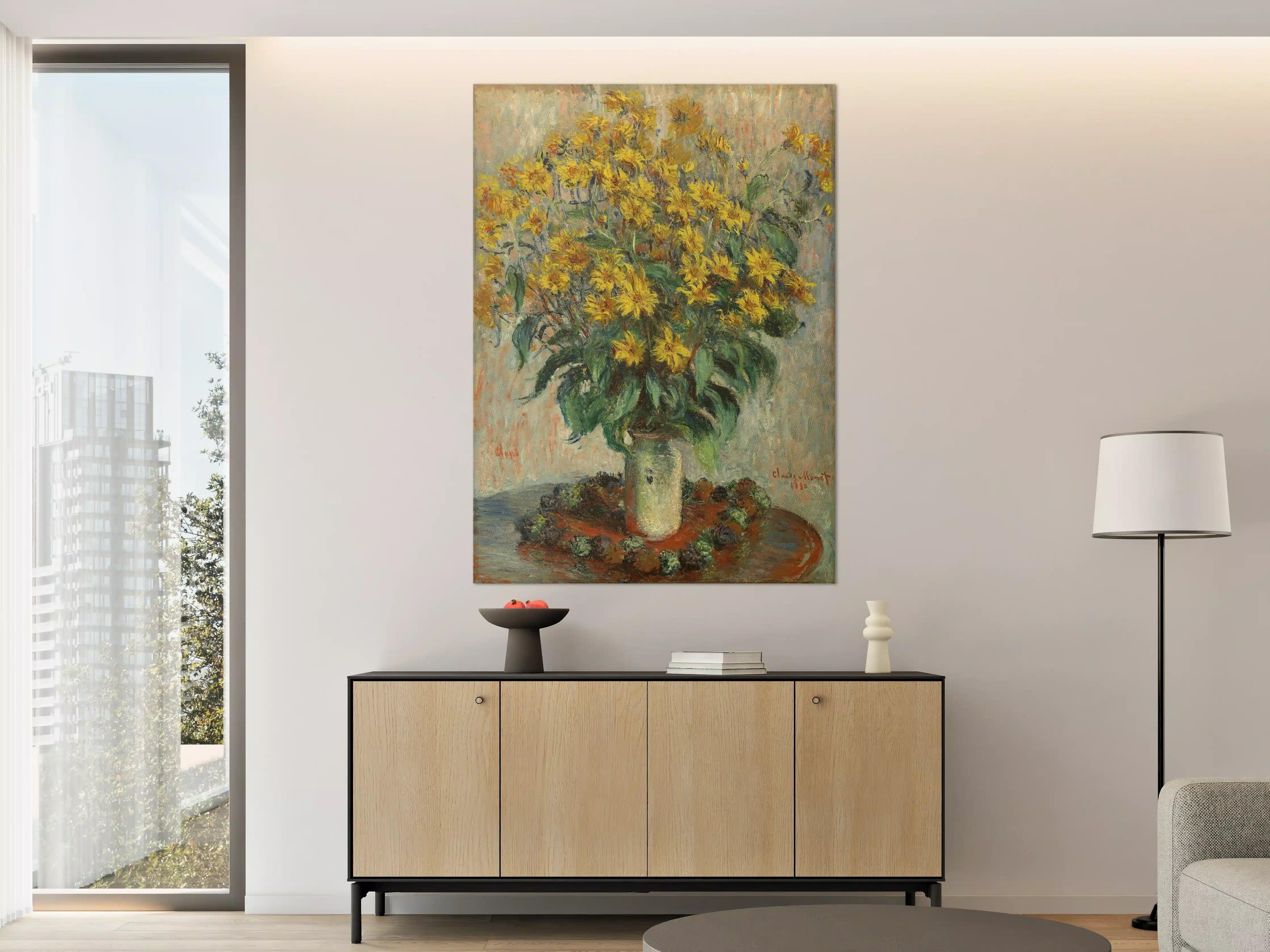 Große Wandbilder - Sonnenblumenstrauß in Vase