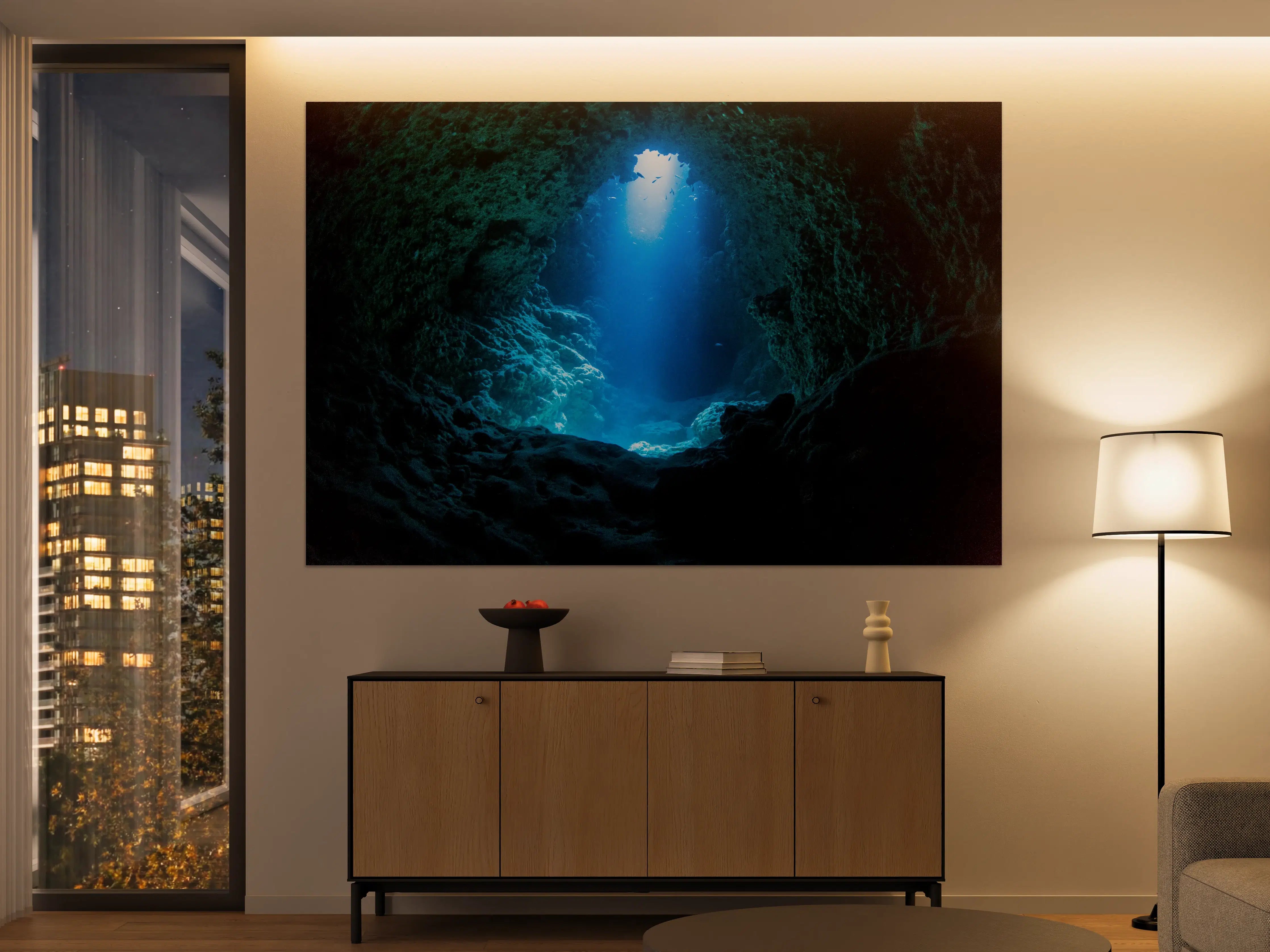 Große Wandbilder - Sonnenstrahl in die Unterwasserhöhle