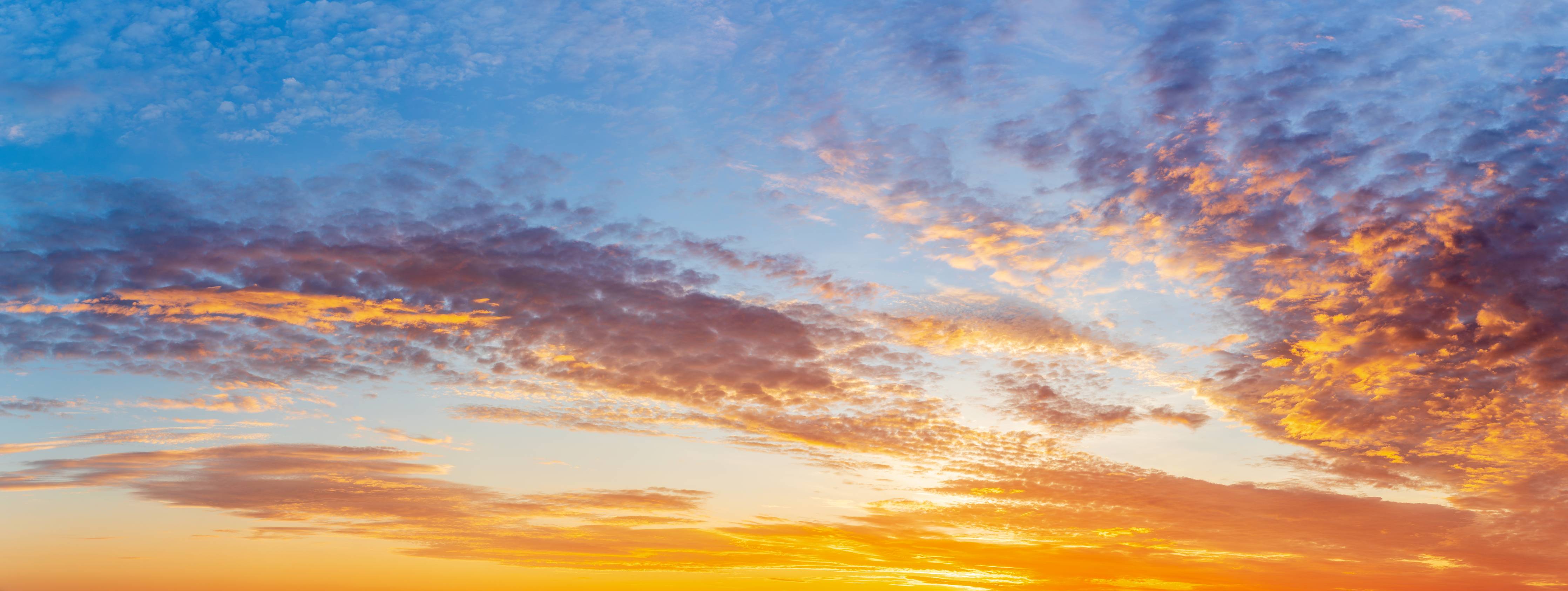 Große Wandbilder-Sonnenuntergang Panorama Blau-Orange