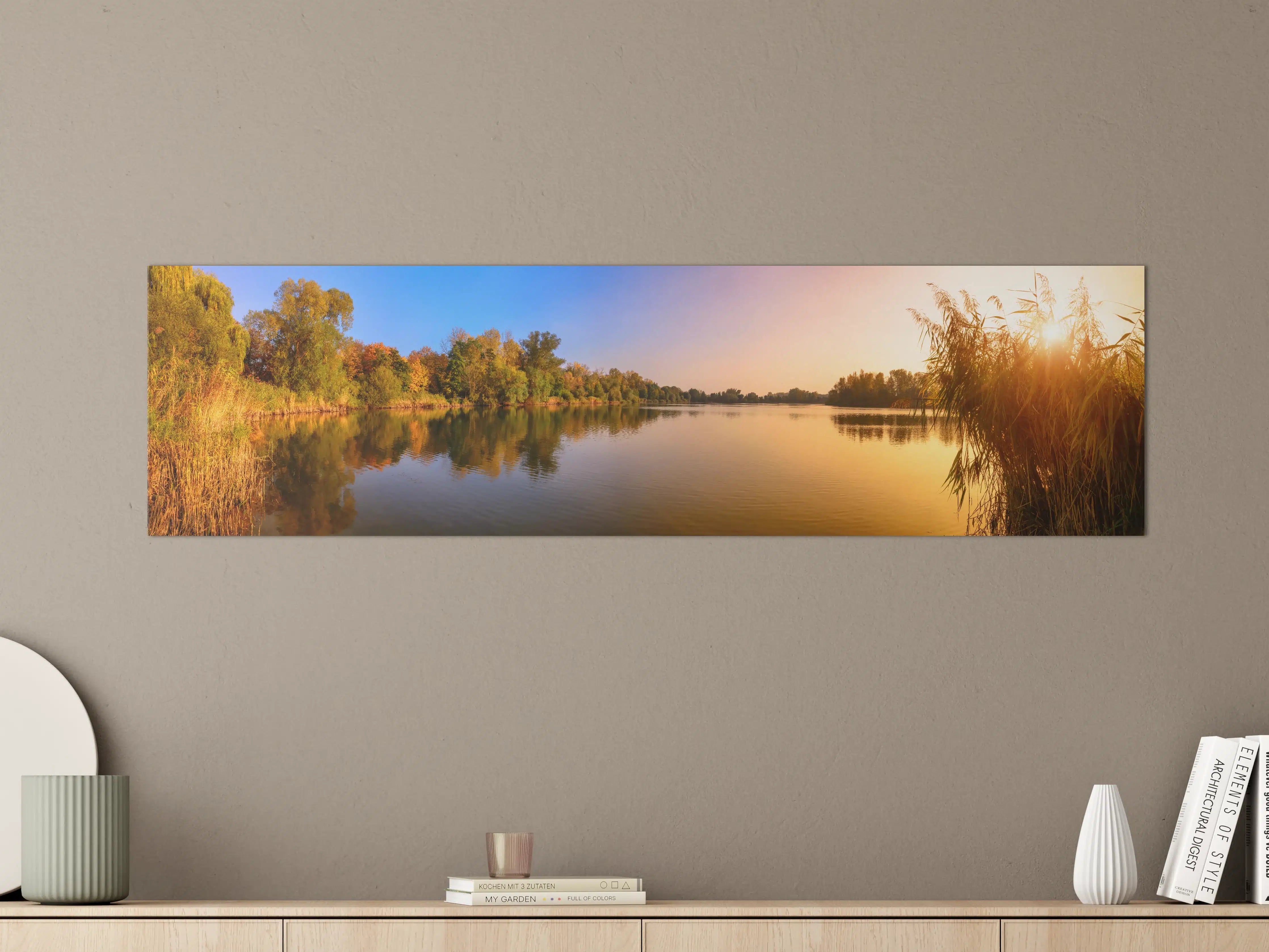Große Wandbilder - Sonnenuntergang am See