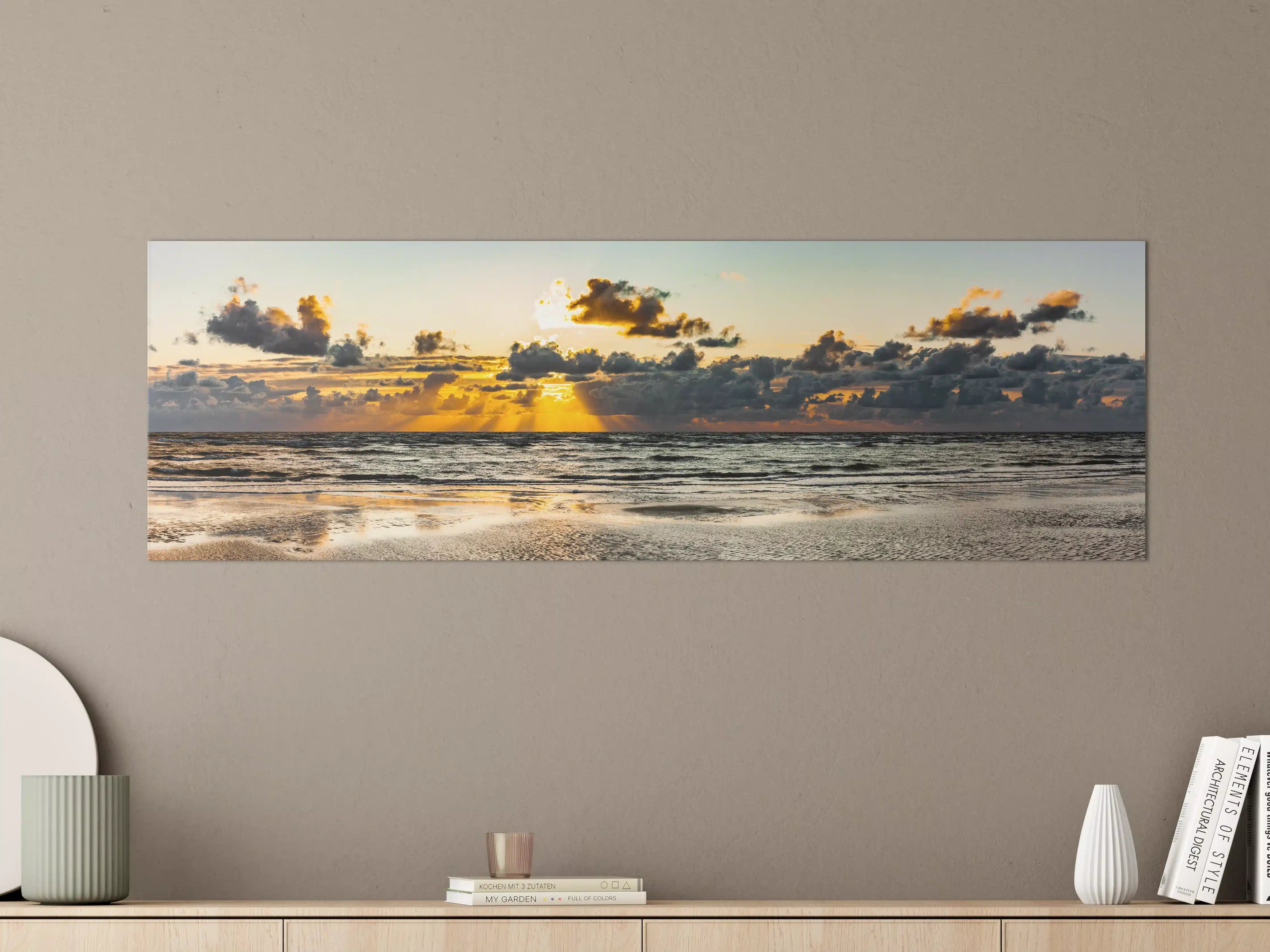 Große Wandbilder - Sonnenuntergang am ruhigen Meer