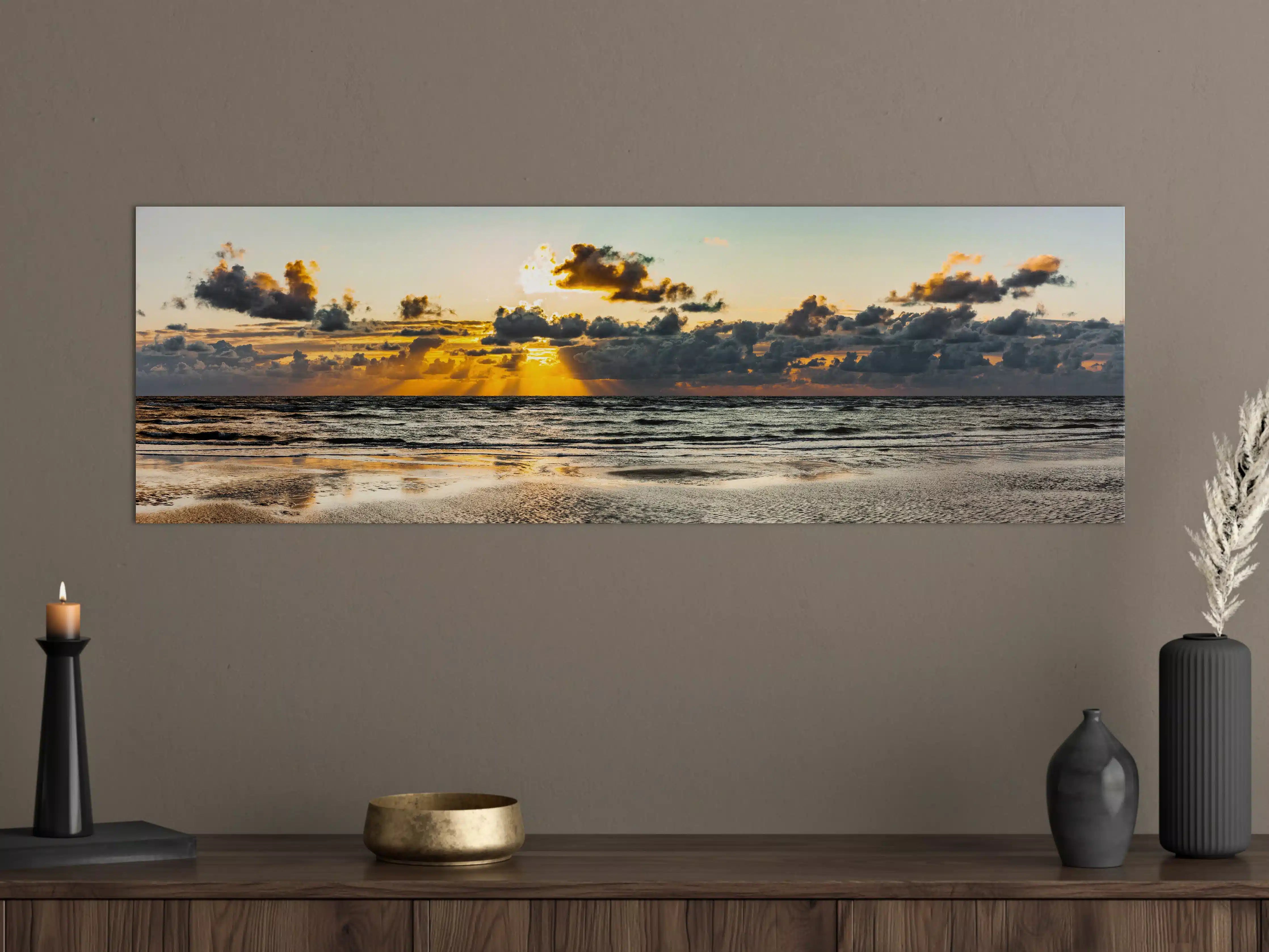 Große Wandbilder - Sonnenuntergang am ruhigen Meer