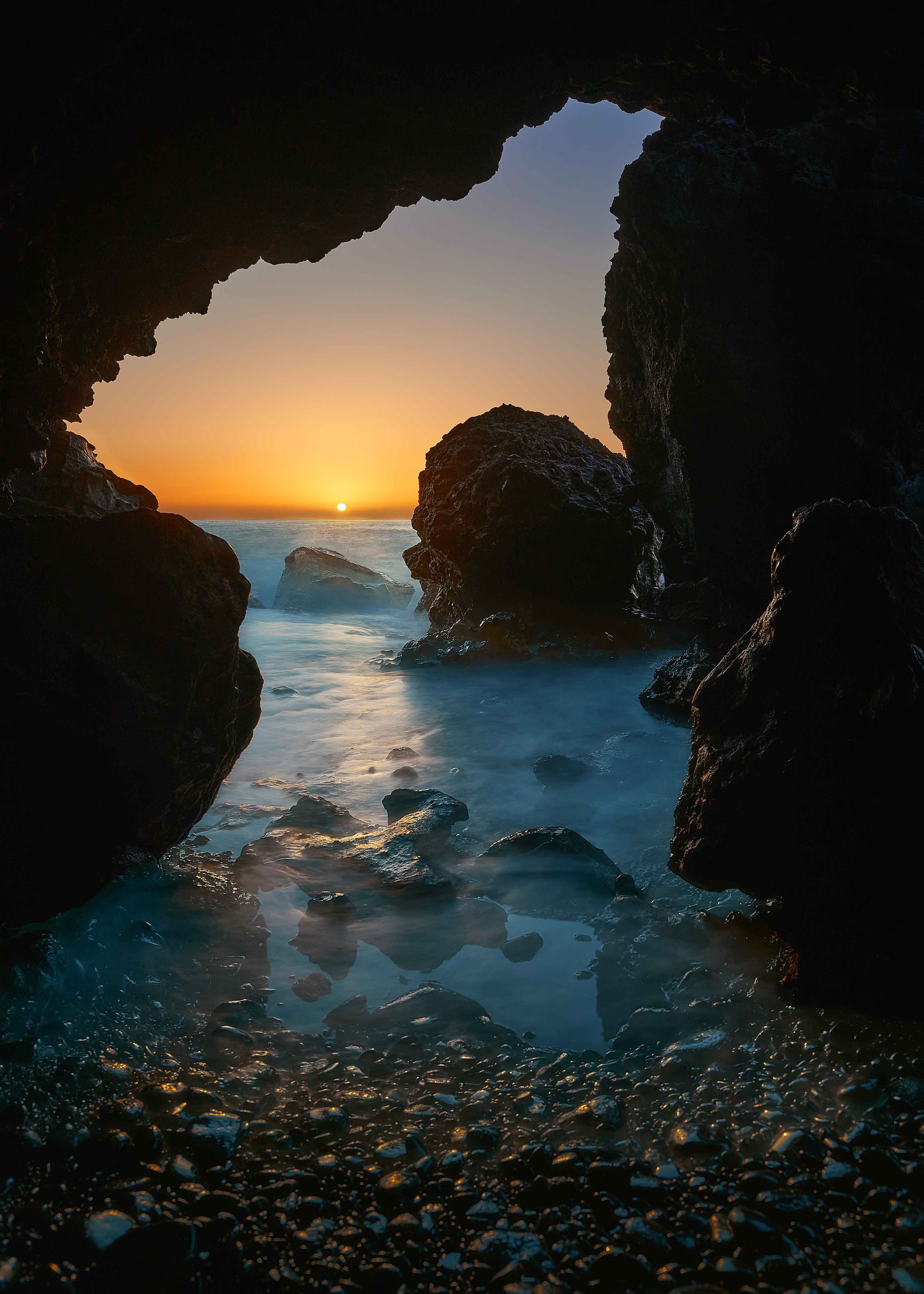 Große Wandbilder-Sonnenuntergang am versteckten Strand
