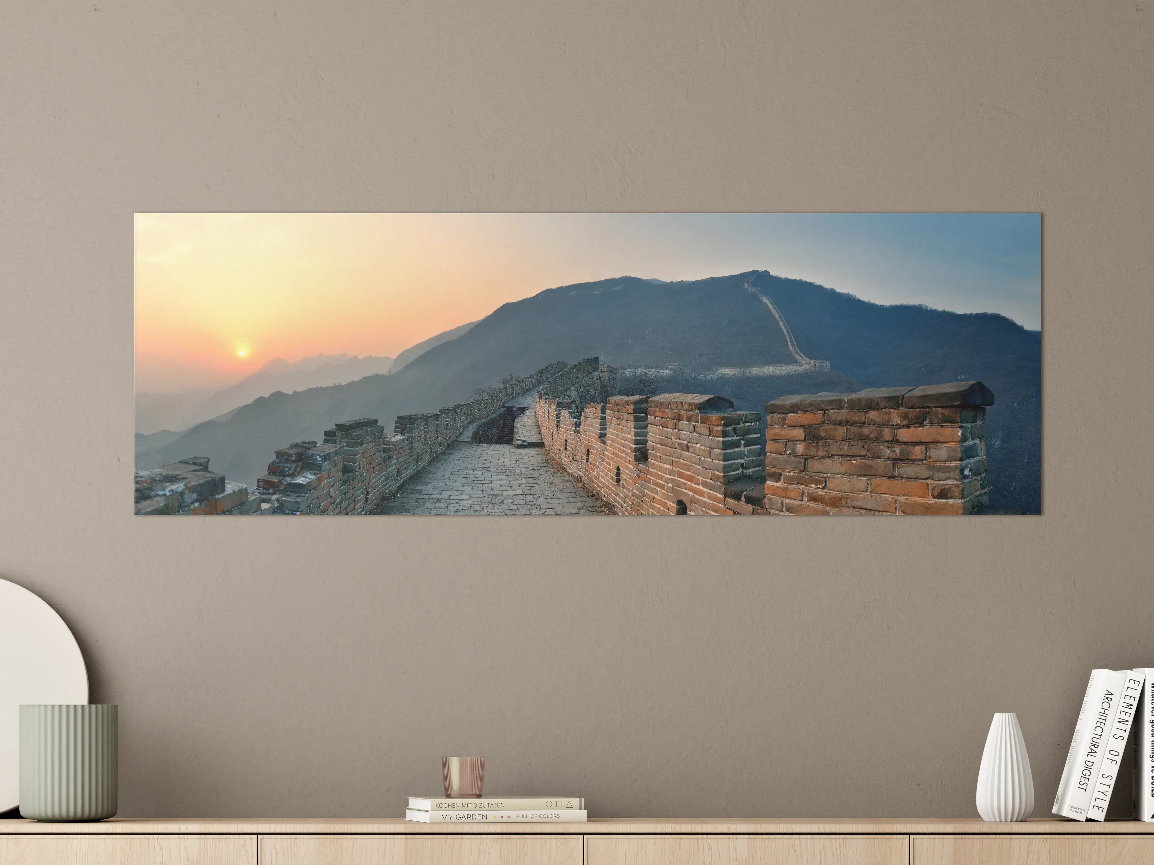 Große Wandbilder - Sonnenuntergang an der Großen Mauer