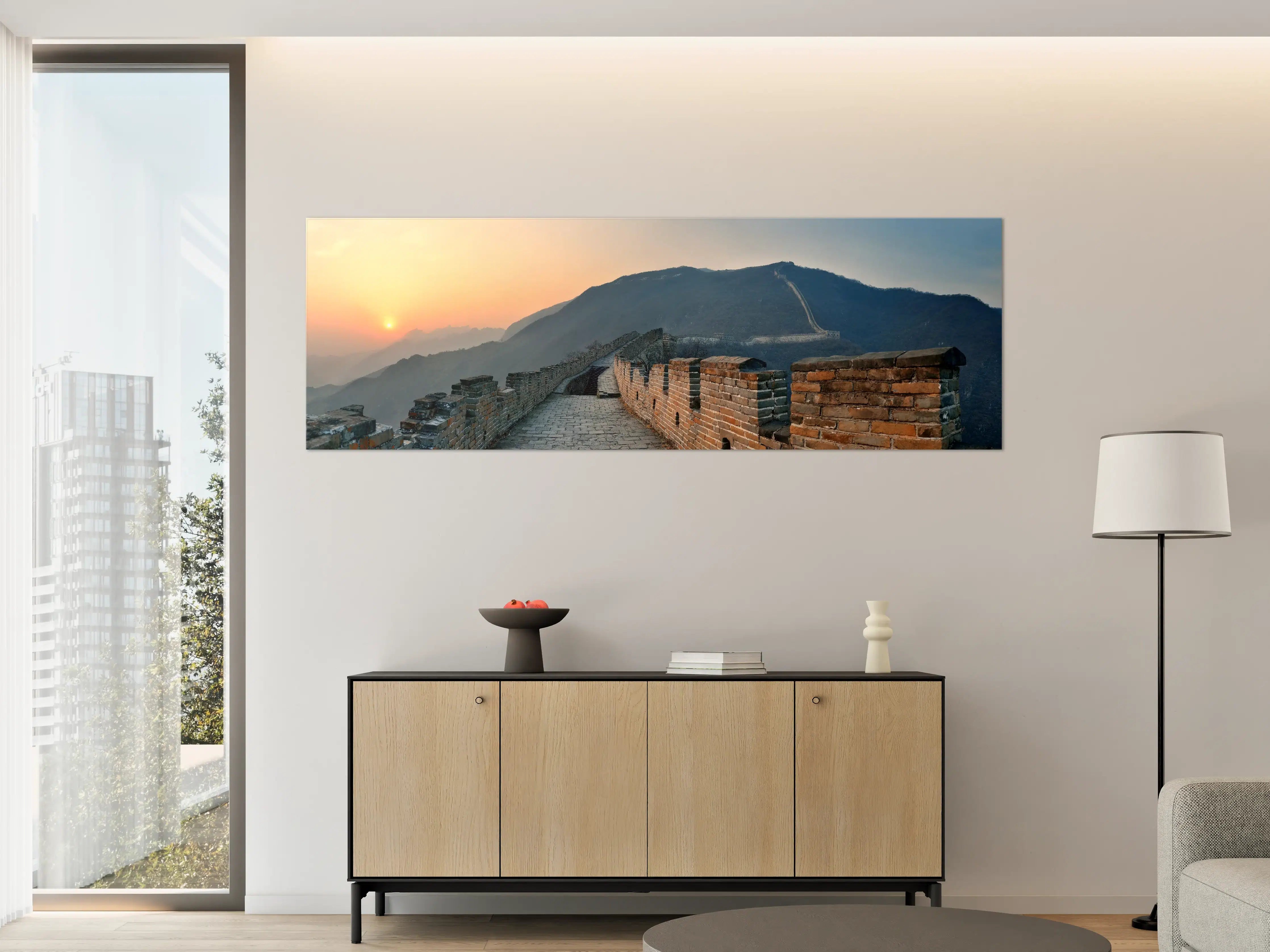 Große Wandbilder - Sonnenuntergang an der Großen Mauer