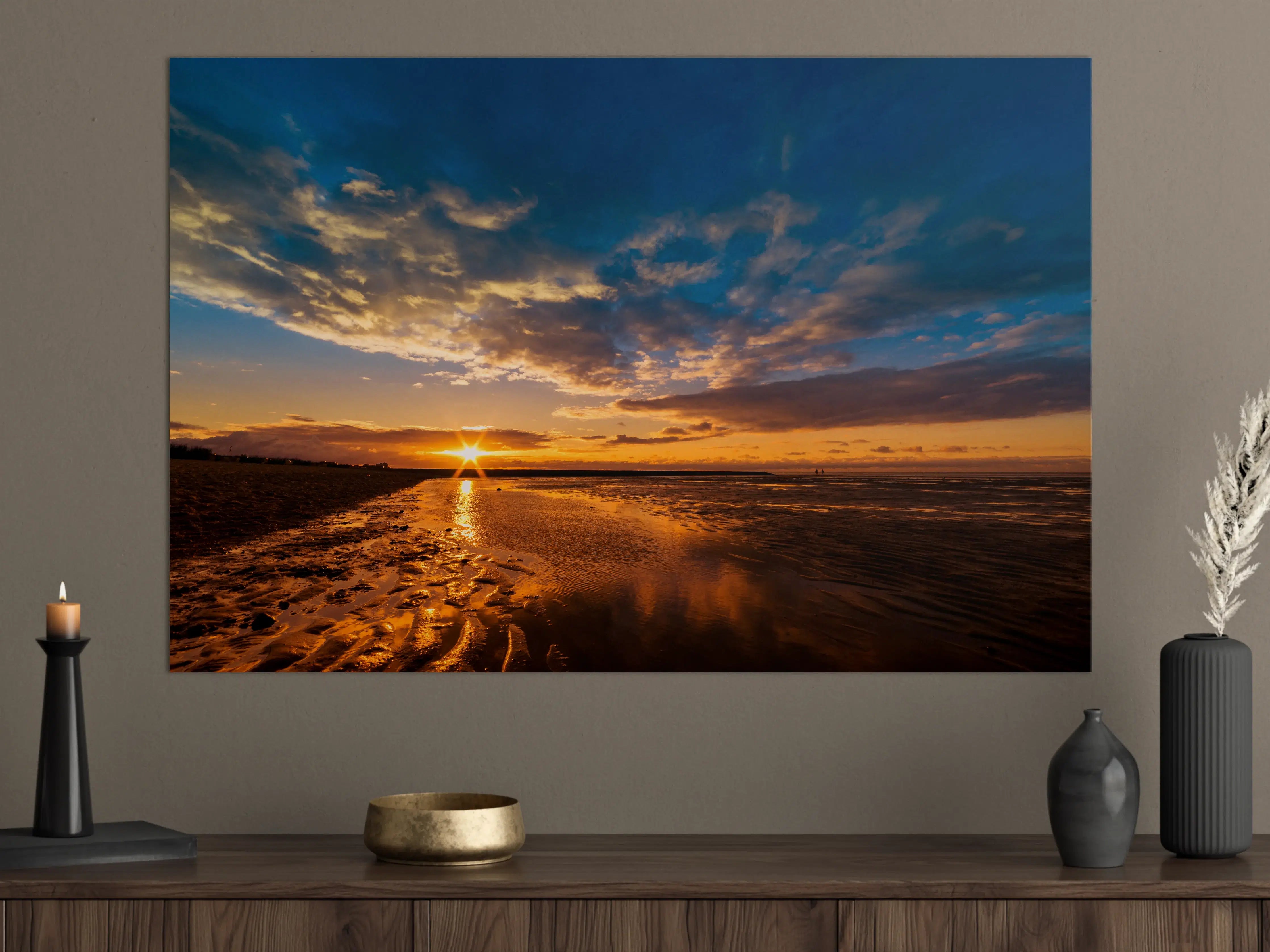 Große Wandbilder - Sonnenuntergang an der Nordsee