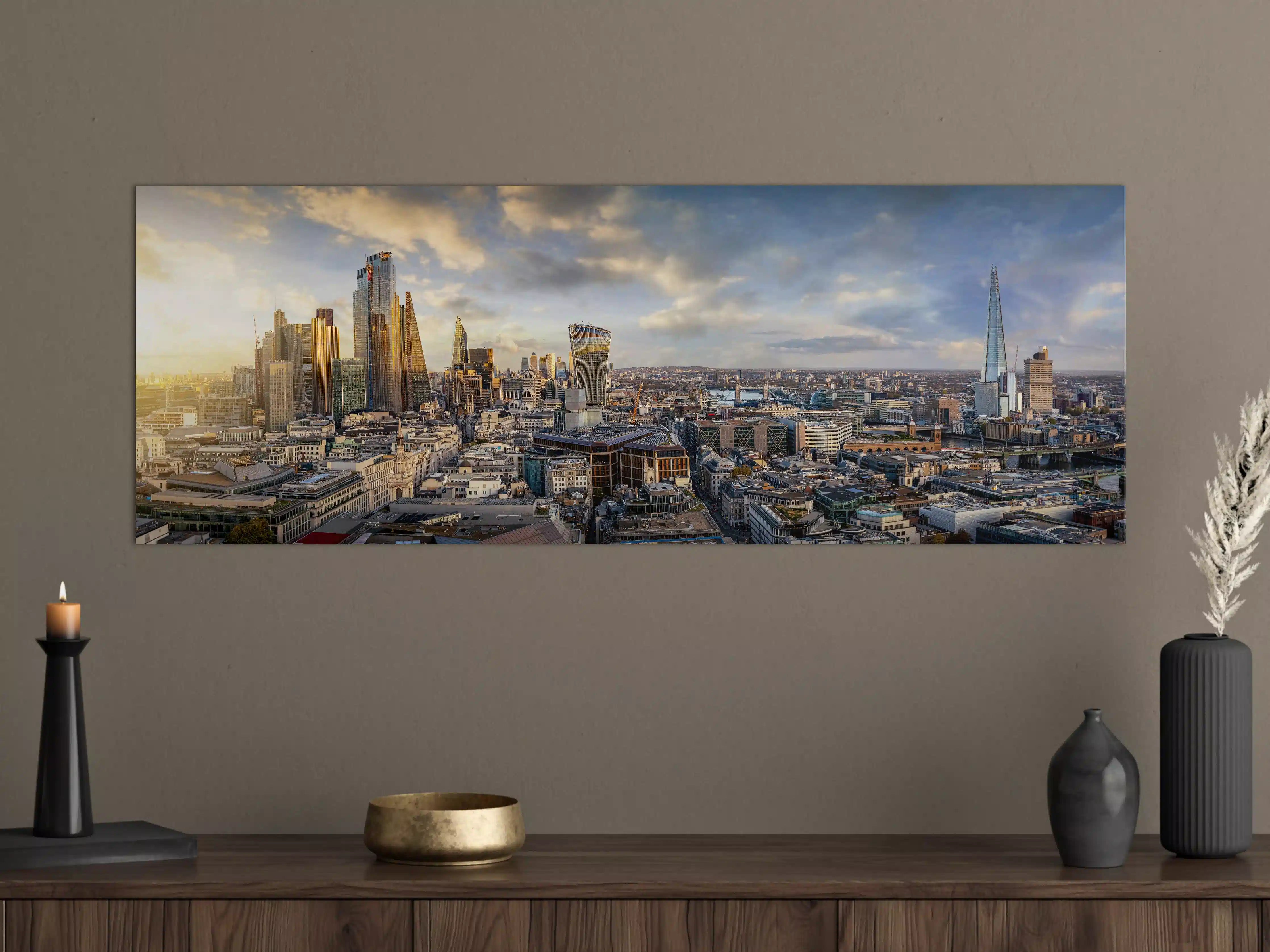 Große Wandbilder - Sonnenuntergang hinter Londoner Skyline