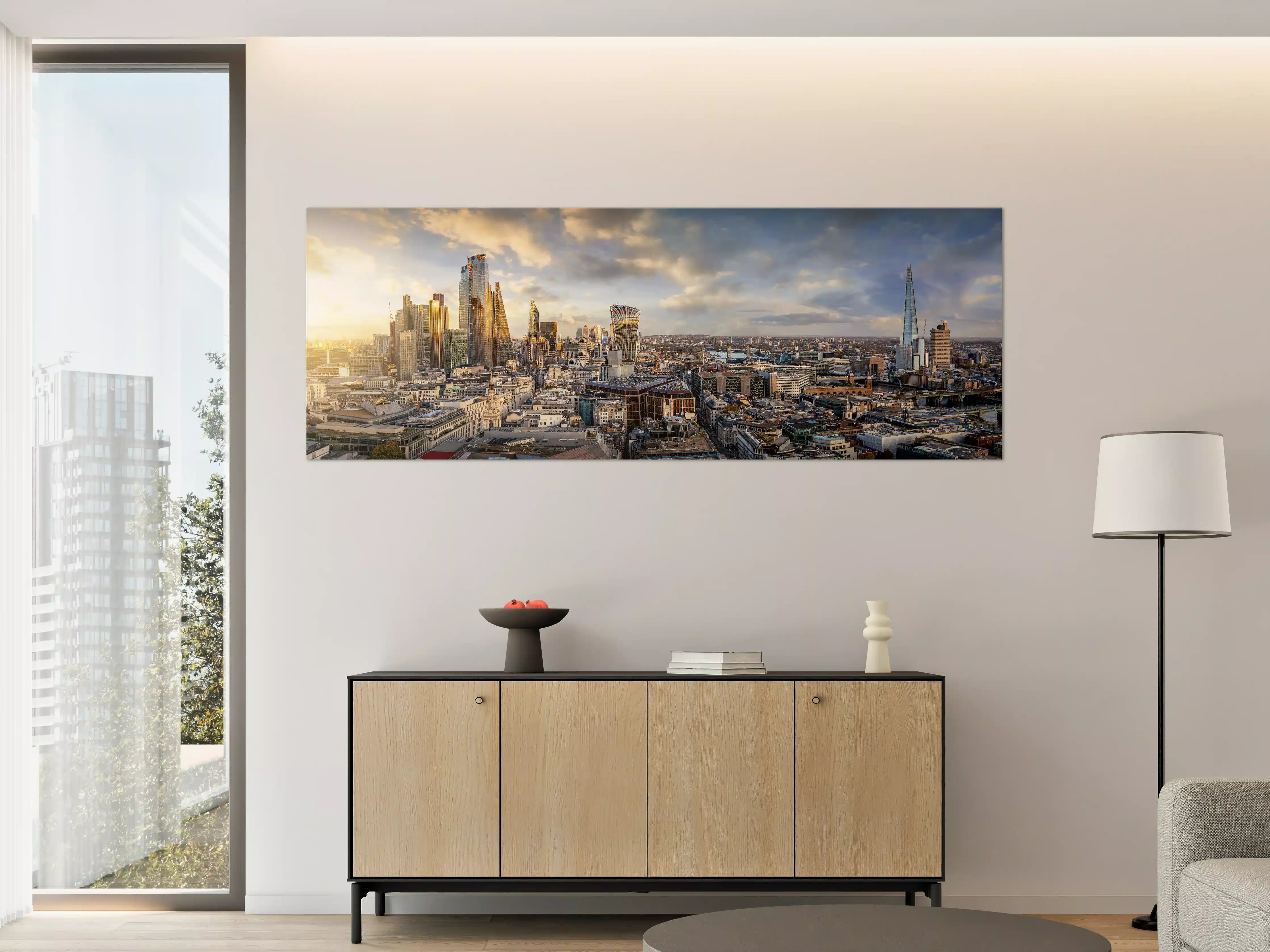 Große Wandbilder - Sonnenuntergang hinter Londoner Skyline