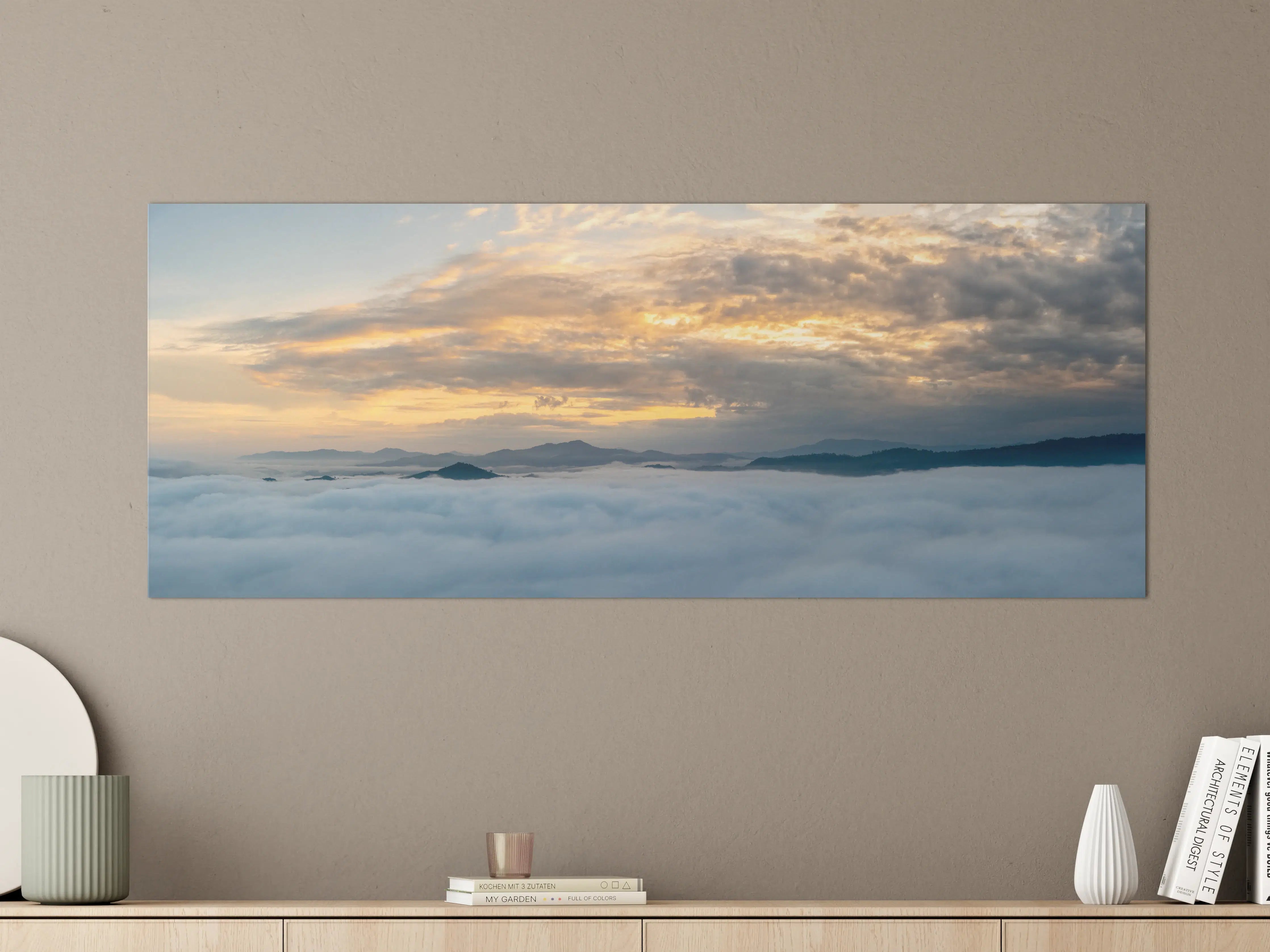 Große Wandbilder - Sonnenuntergang über Wolkenmeer