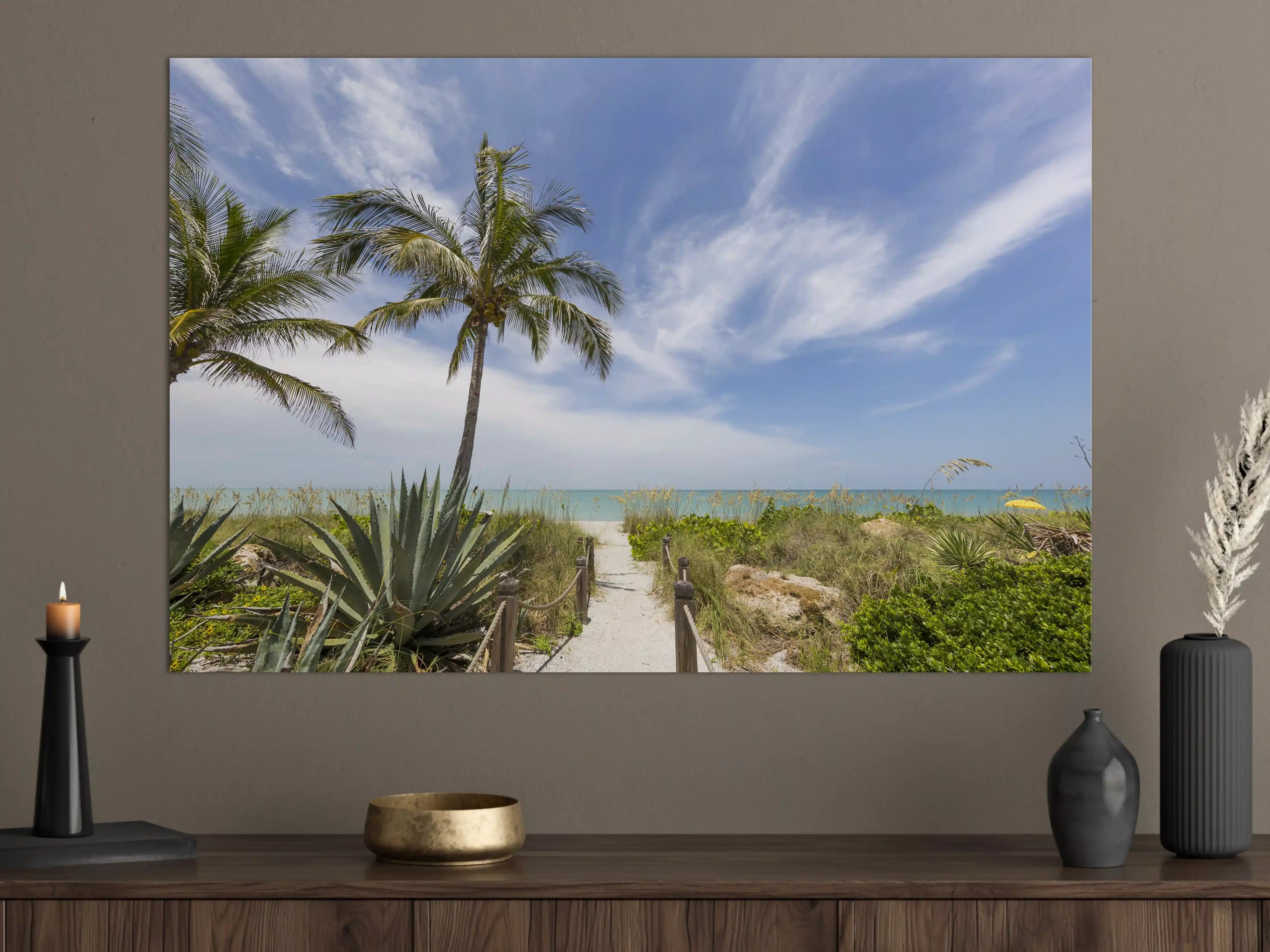 Große Wandbilder - Sonniger Strand mit Palmen