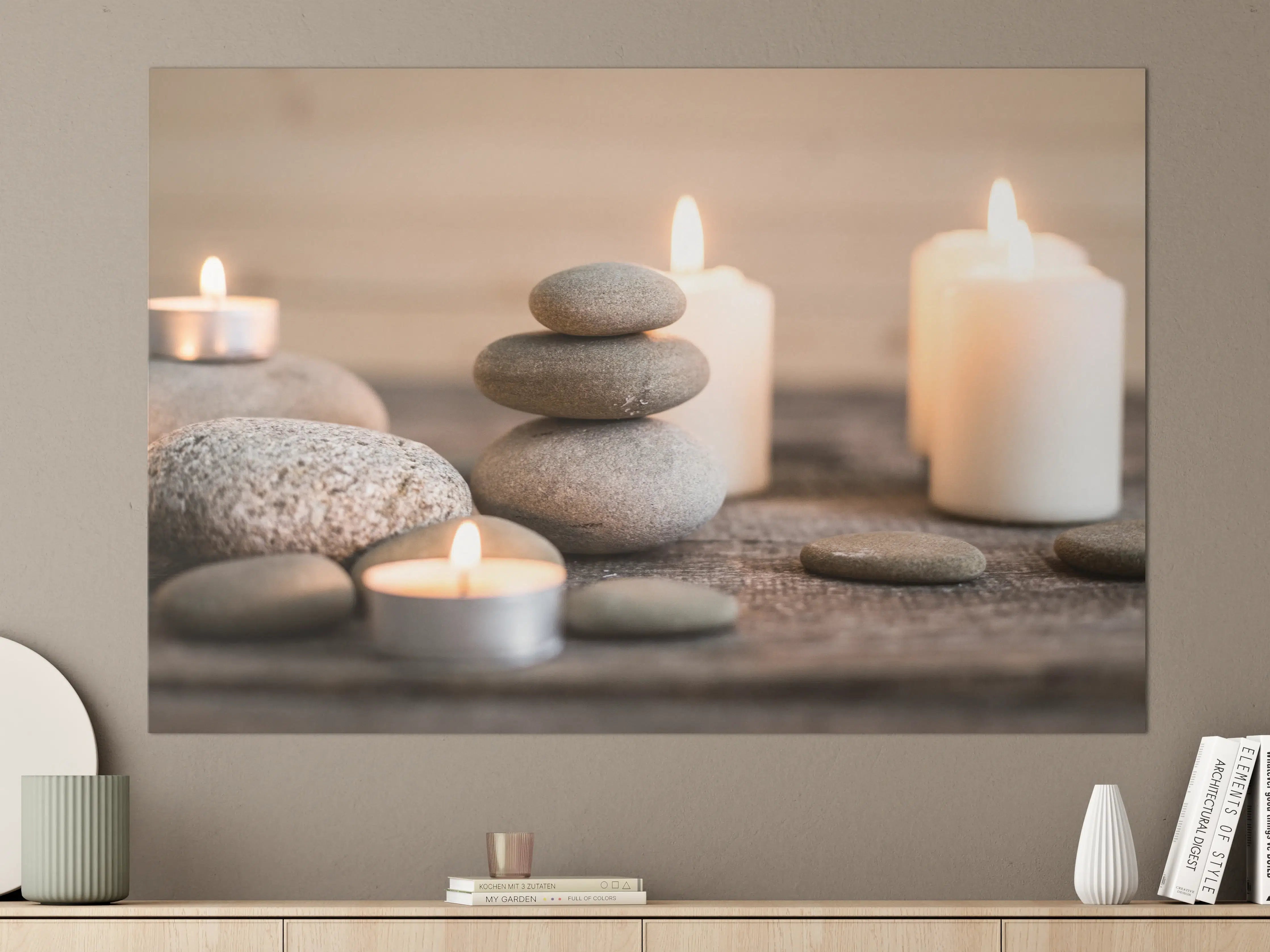 Große Wandbilder - Spa-Stillleben mit Kerzen 