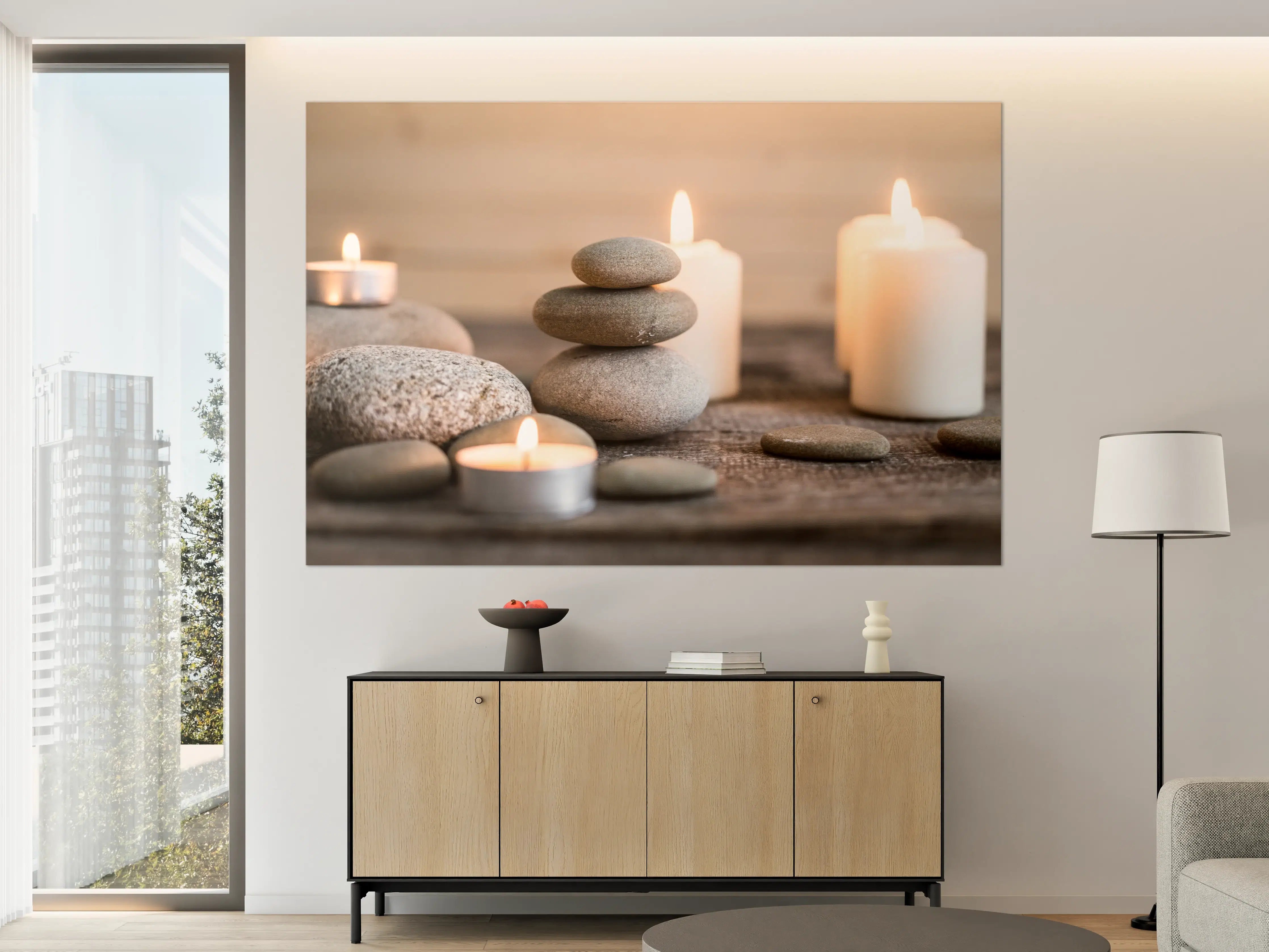 Große Wandbilder - Spa-Stillleben mit Kerzen 
