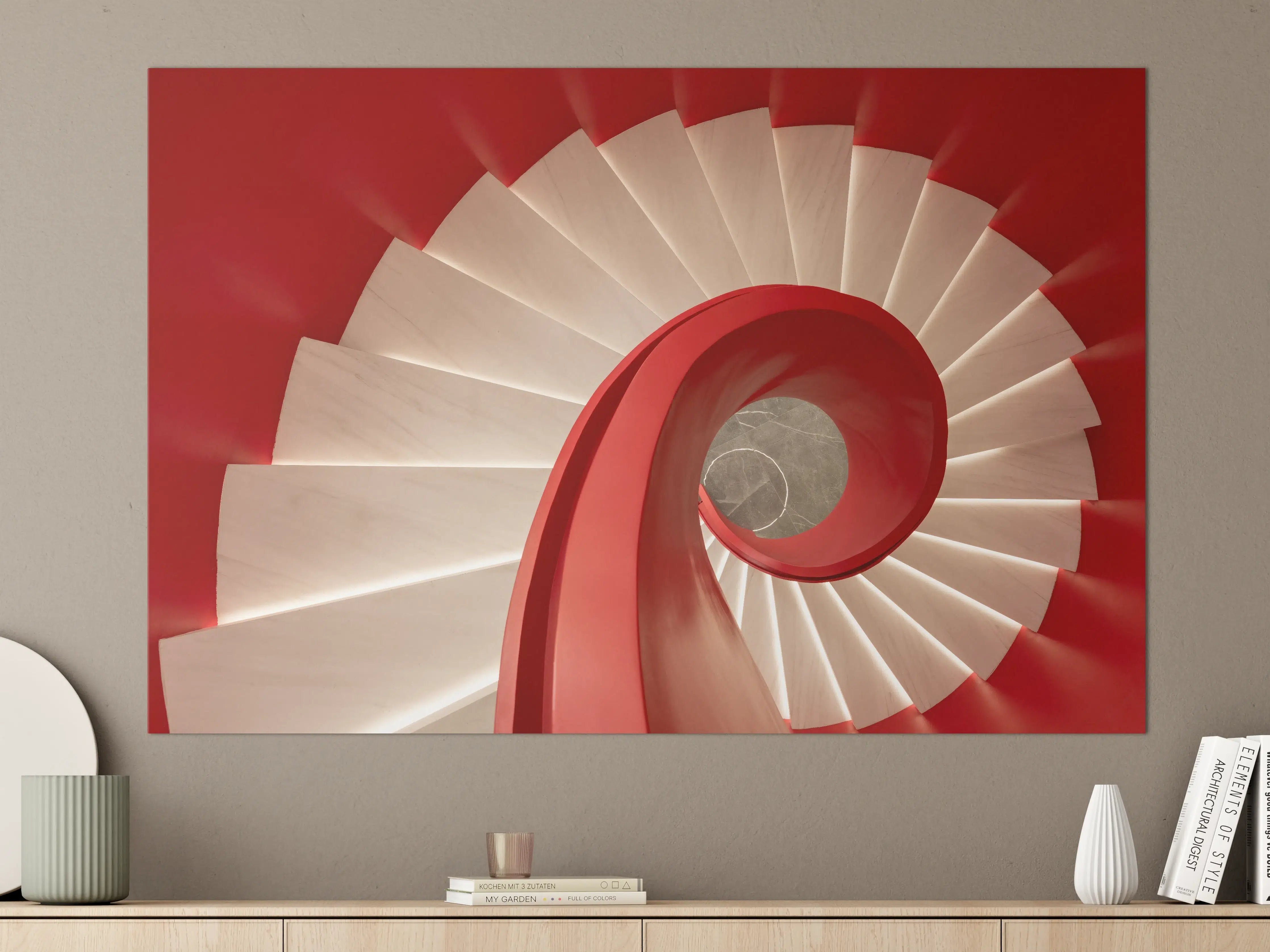 Große Wandbilder - Spirale Treppe - Rötlich