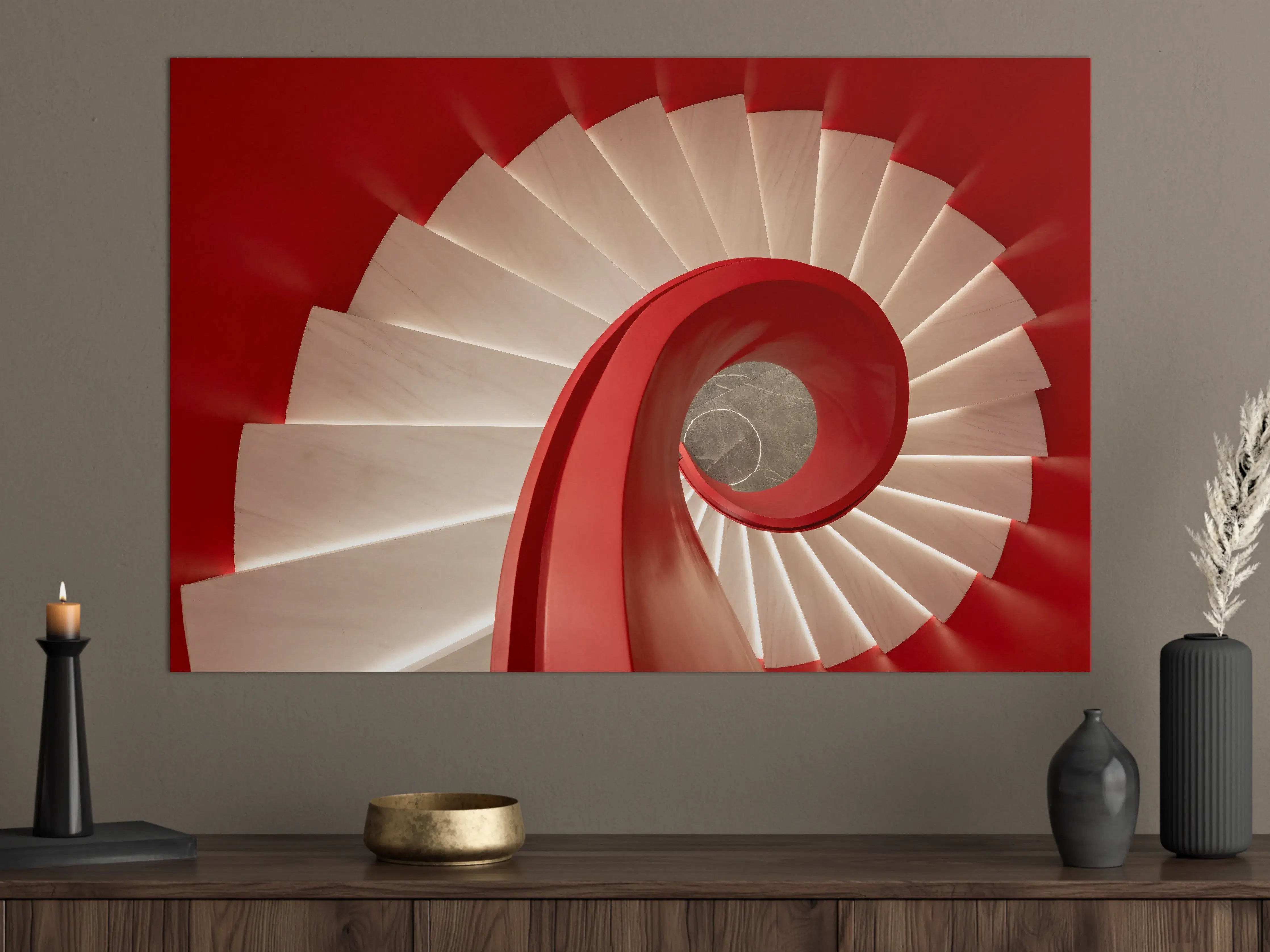 Große Wandbilder - Spirale Treppe - Rötlich