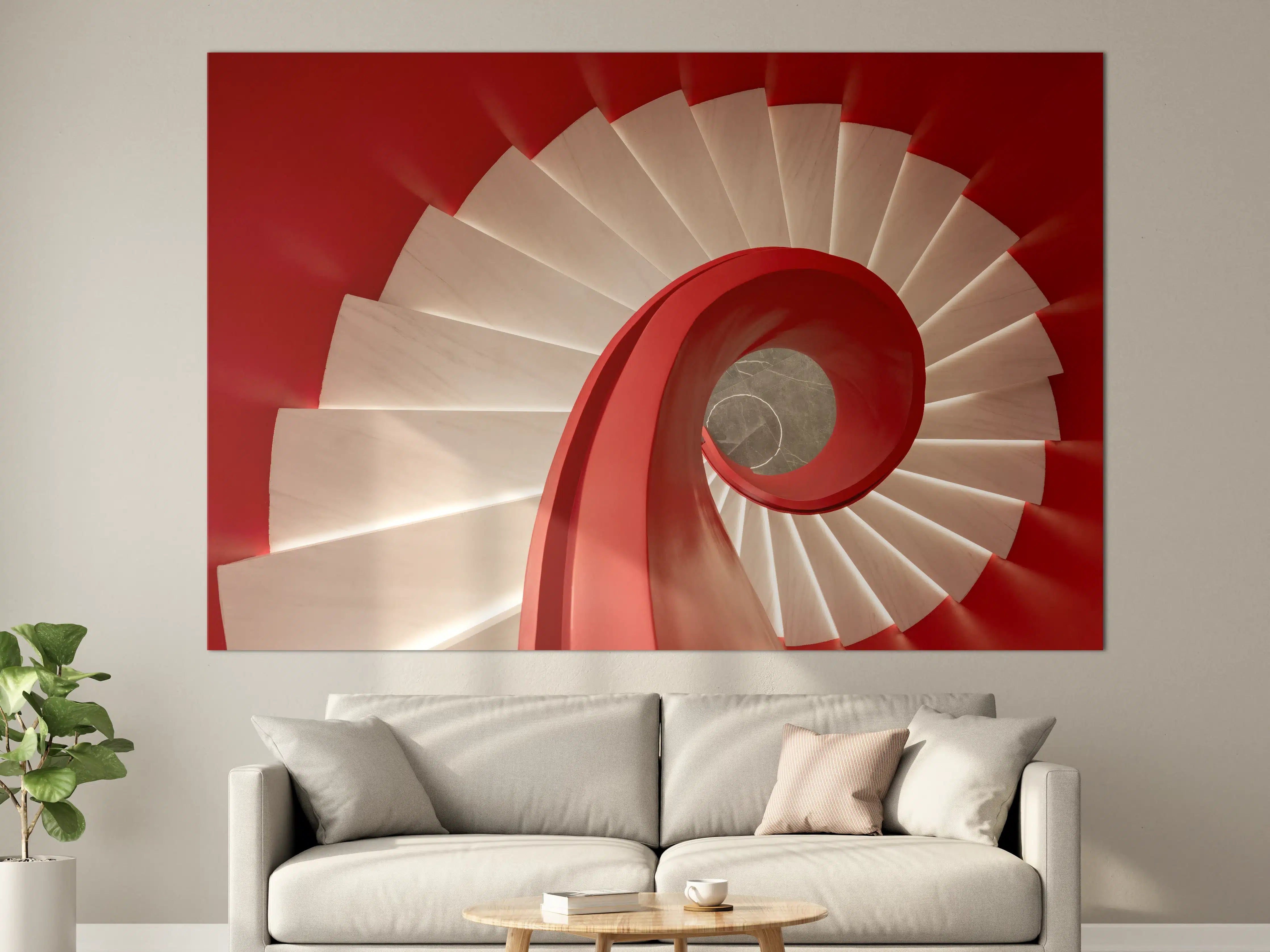 Große Wandbilder - Spirale Treppe - Rötlich