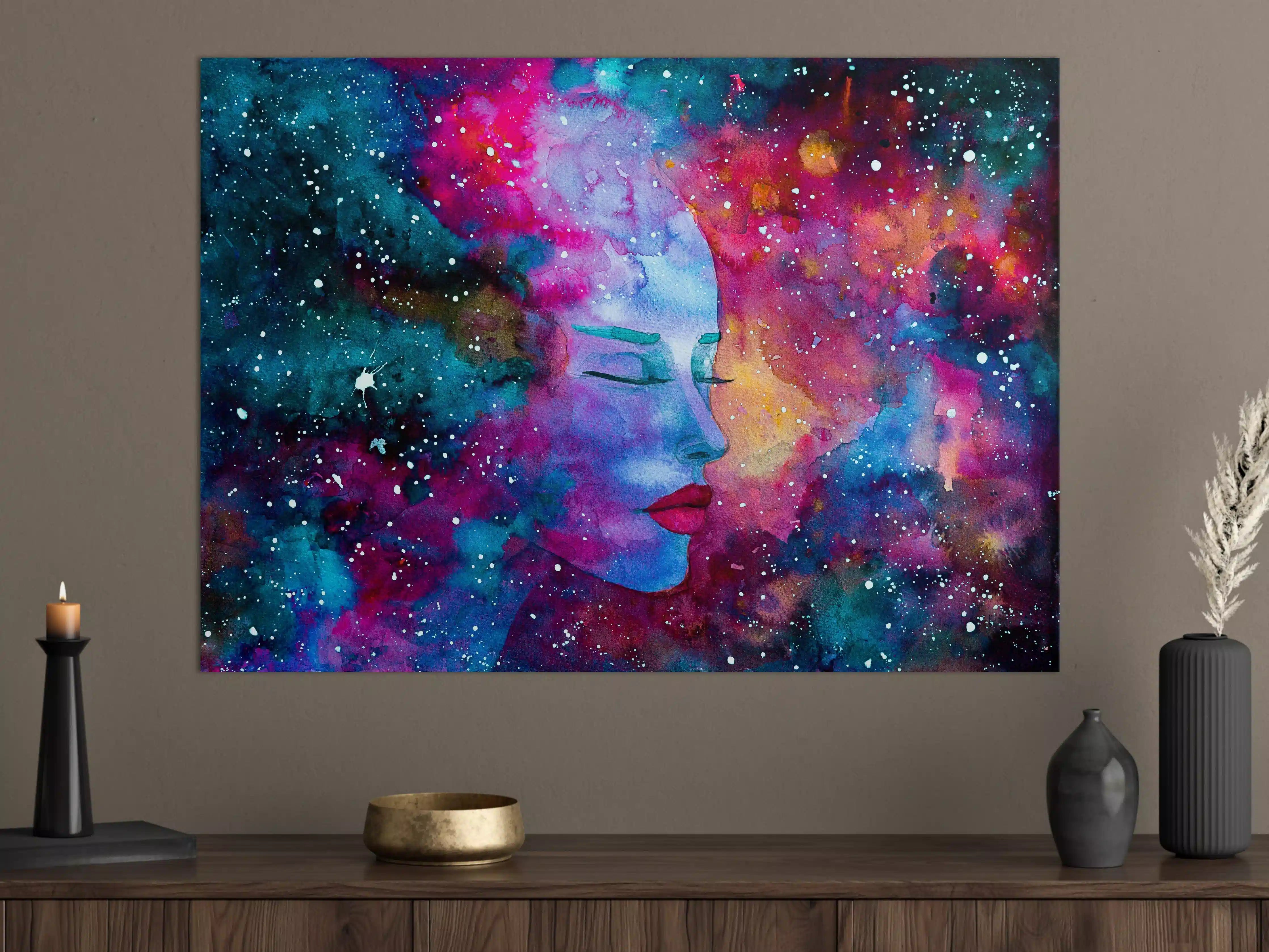 Große Wandbilder - Spirituelle Frau Weltraumnebel