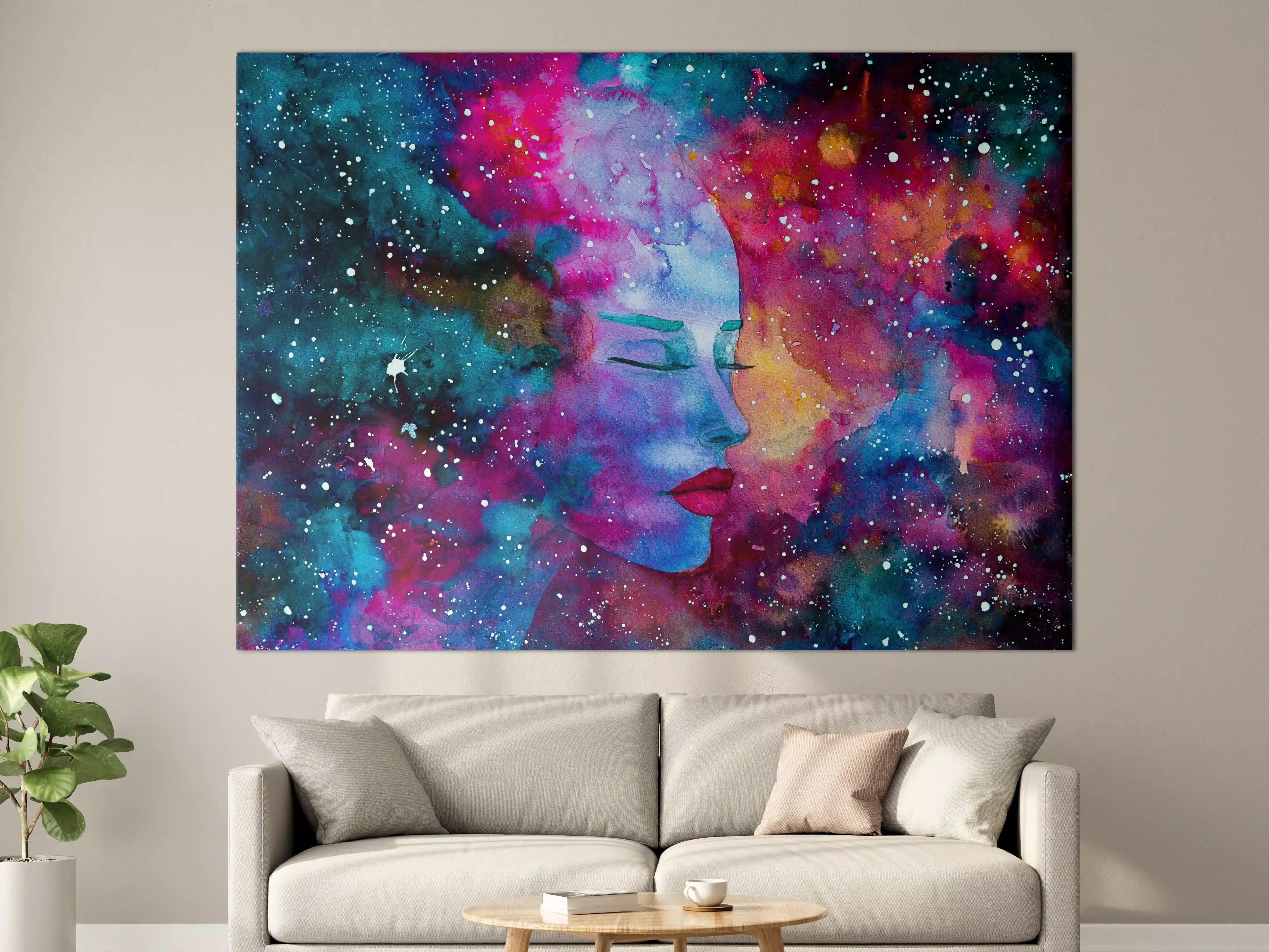 Große Wandbilder - Spirituelle Frau Weltraumnebel
