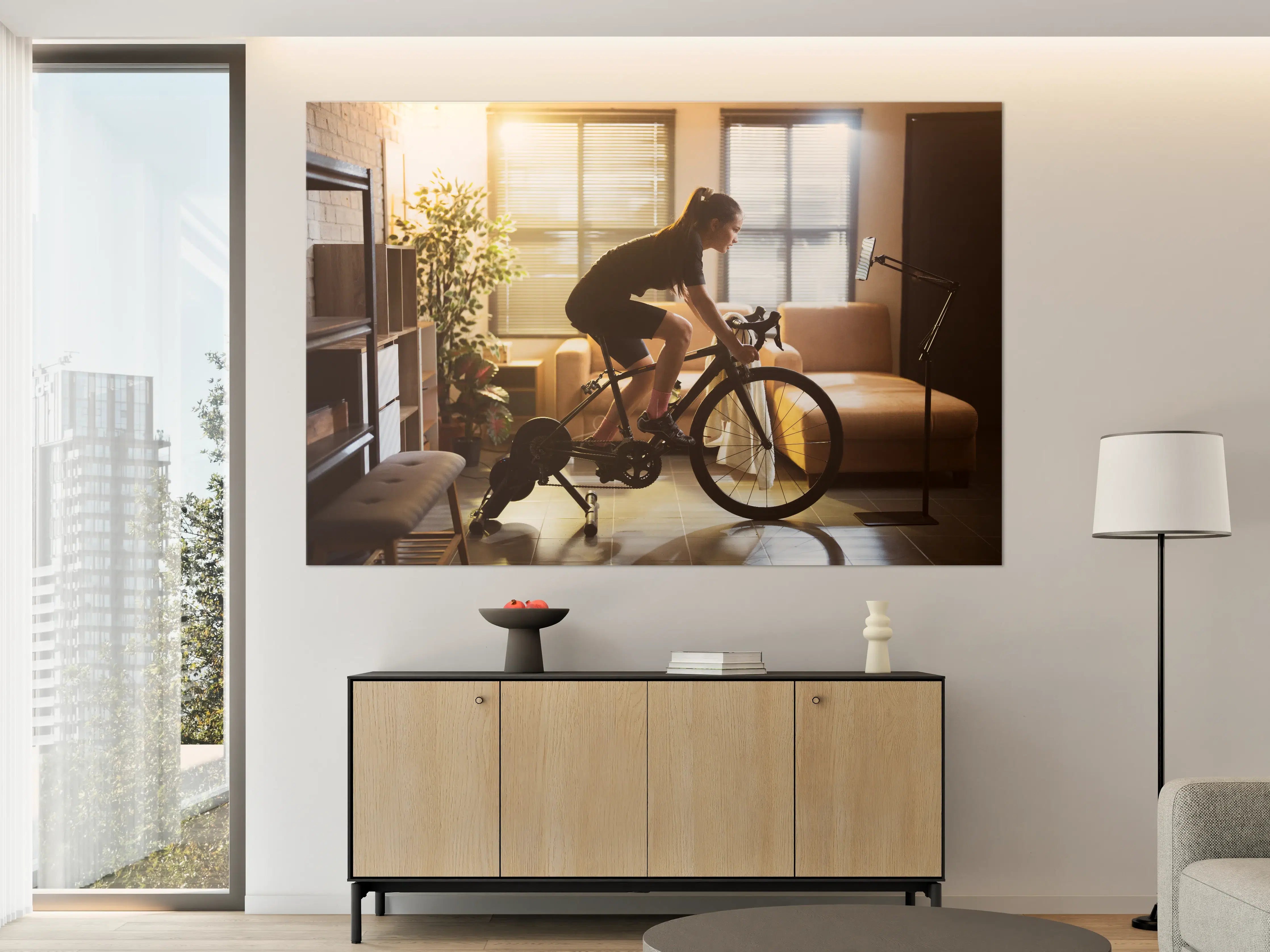 Große Wandbilder - Sportliche Radfahrerin