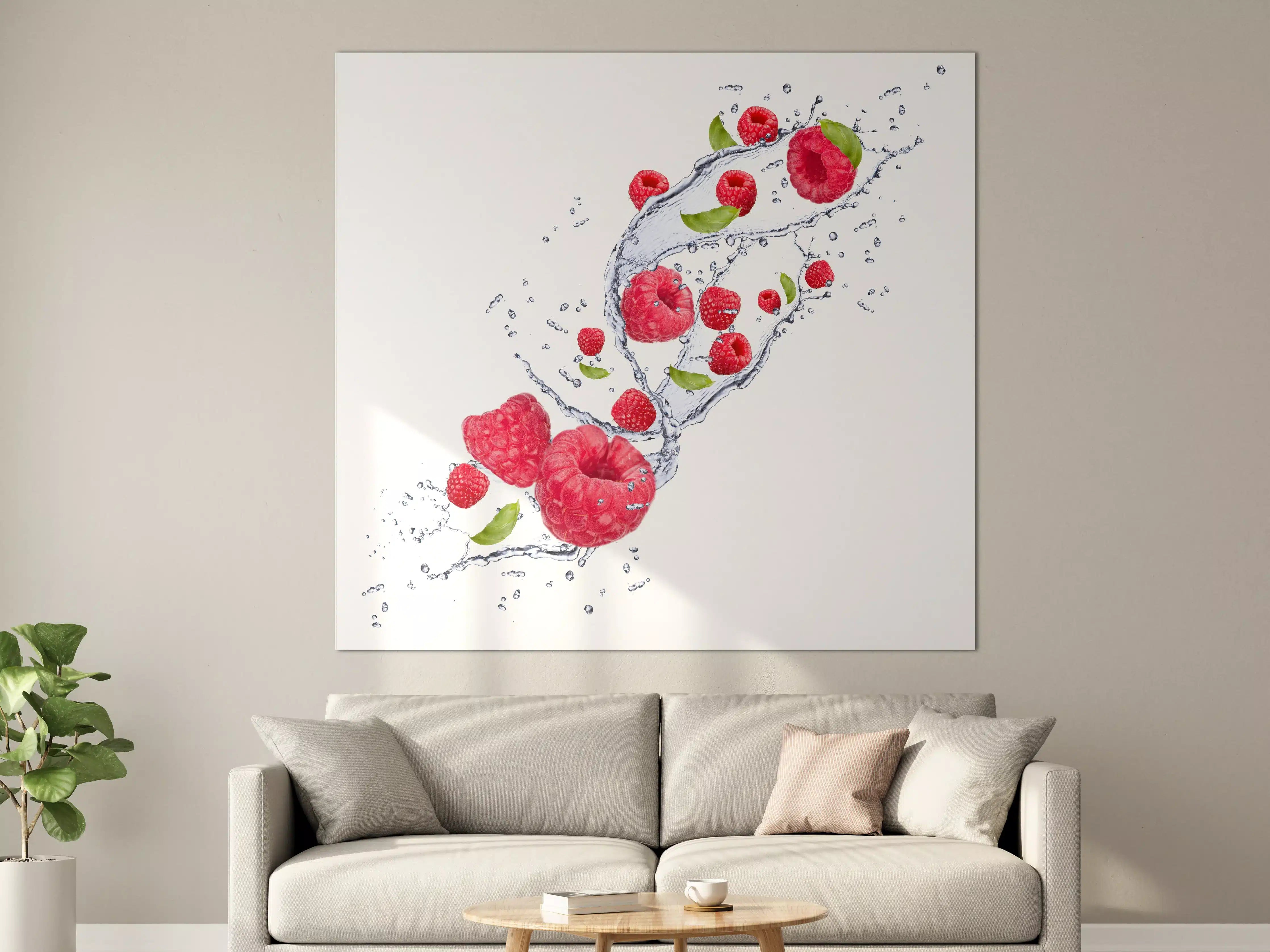 Große Wandbilder - Spritzige Erdbeeren