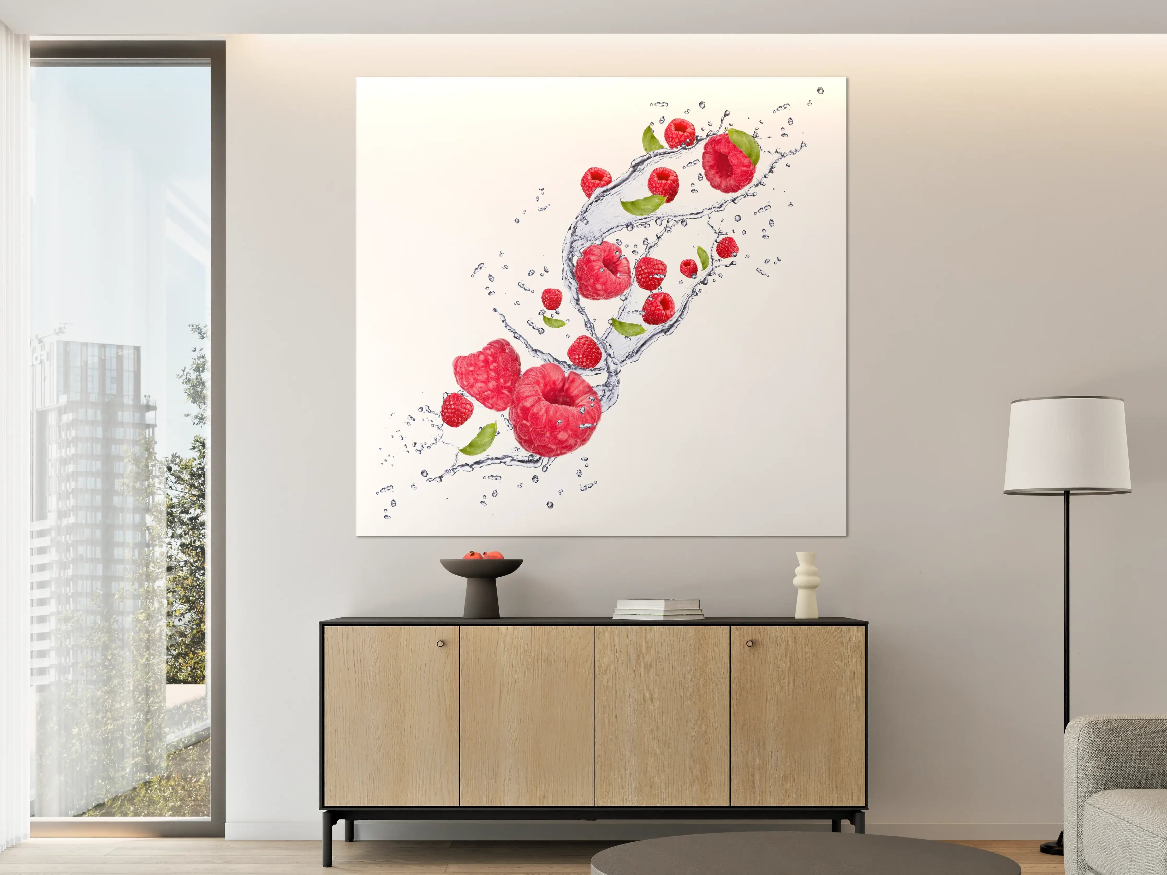 Große Wandbilder - Spritzige Erdbeeren