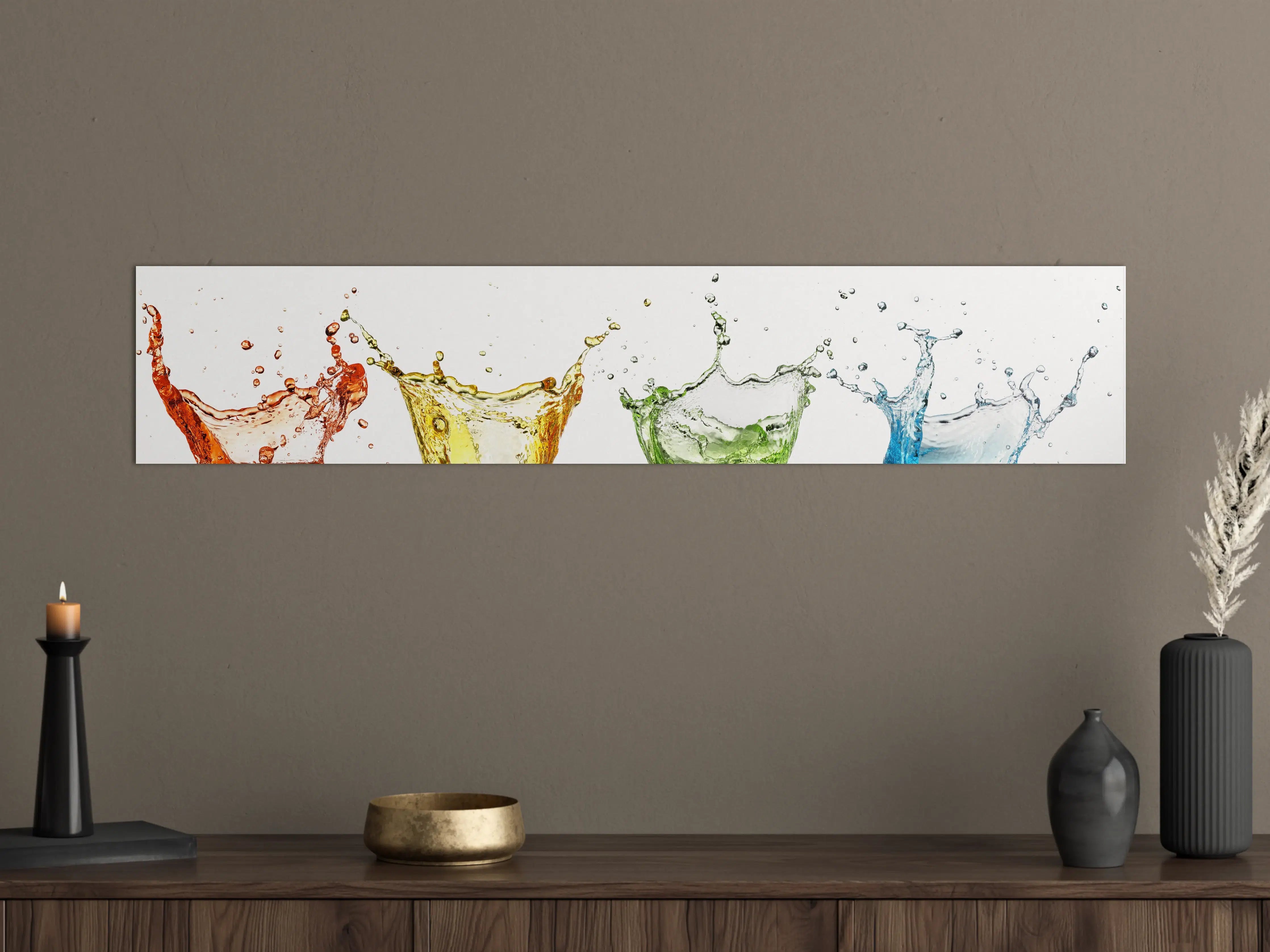 Große Wandbilder - Spritziges buntes Wasser