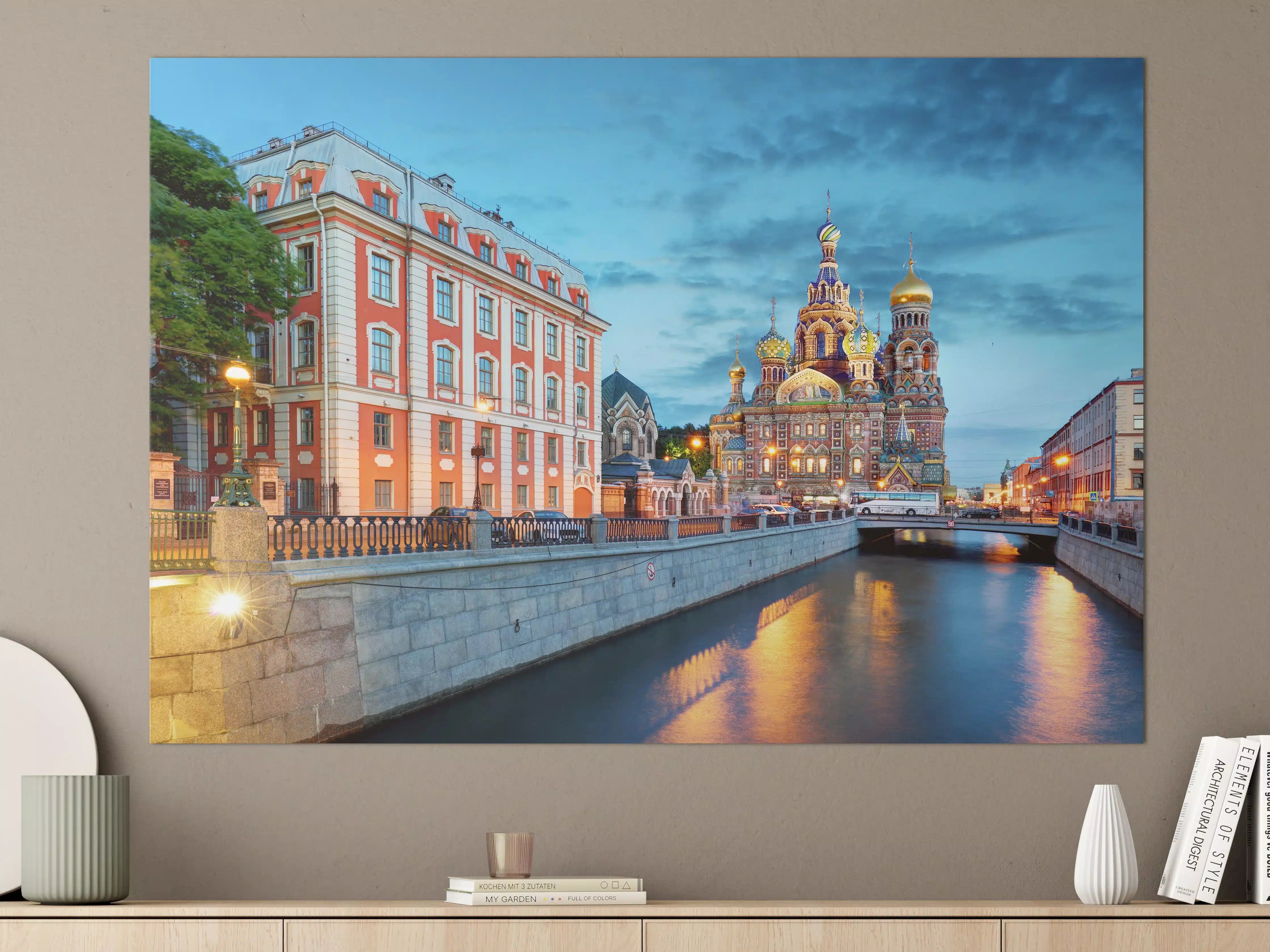 Große Wandbilder - St. Petersburg Blutskirche bei Nacht