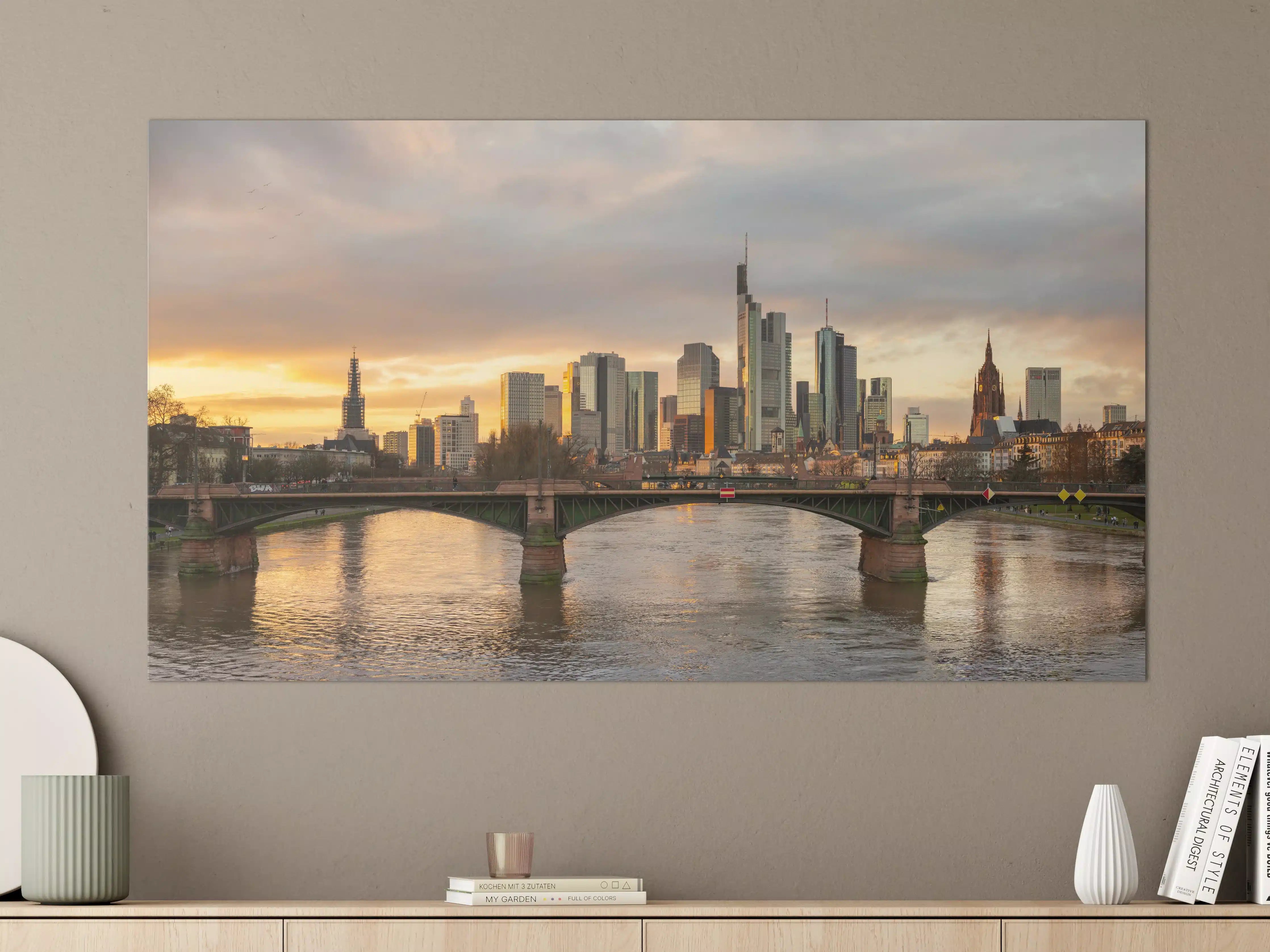 Große Wandbilder - Stadt-Skyline im Abendlicht