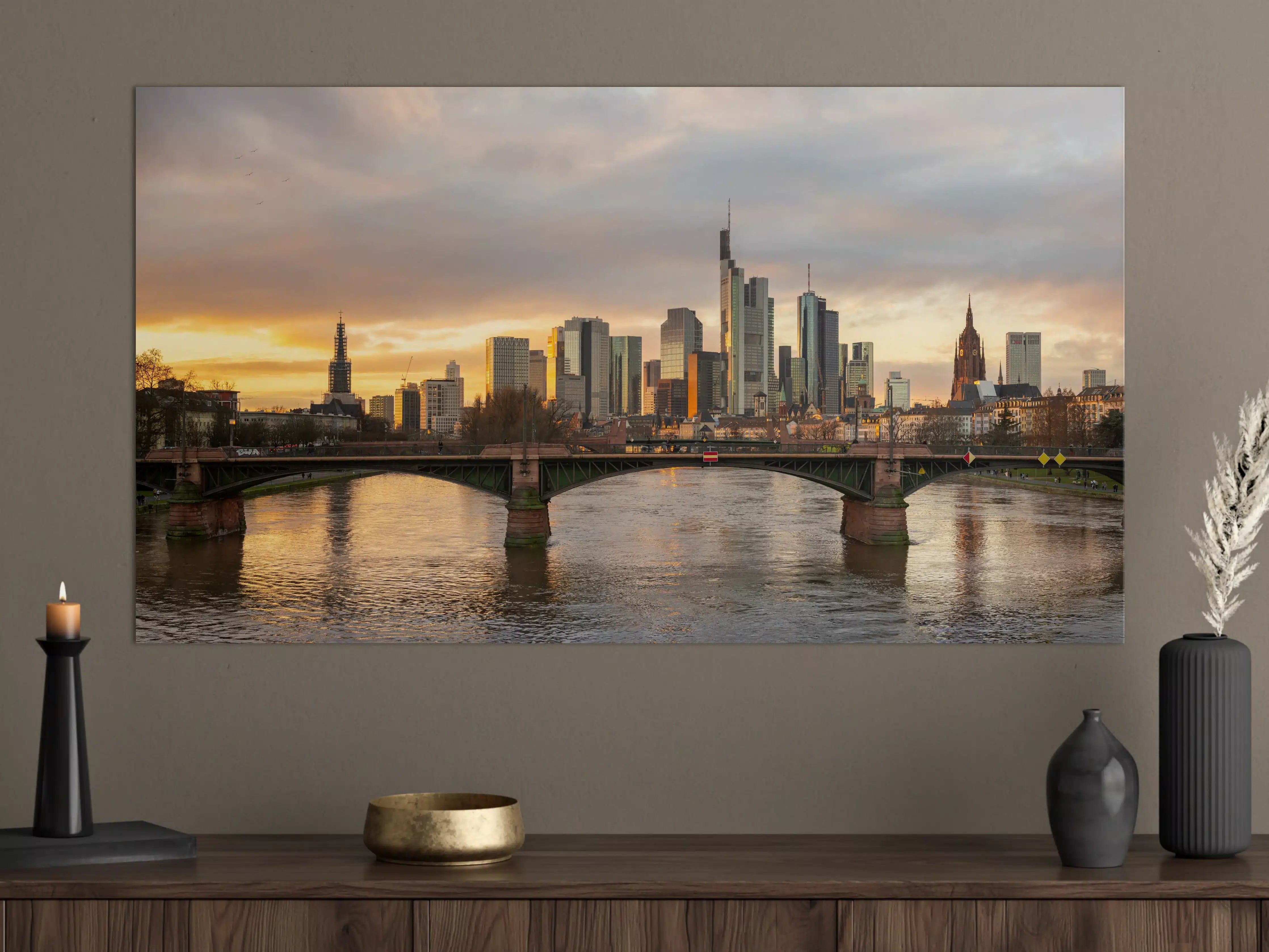 Große Wandbilder - Stadt-Skyline im Abendlicht