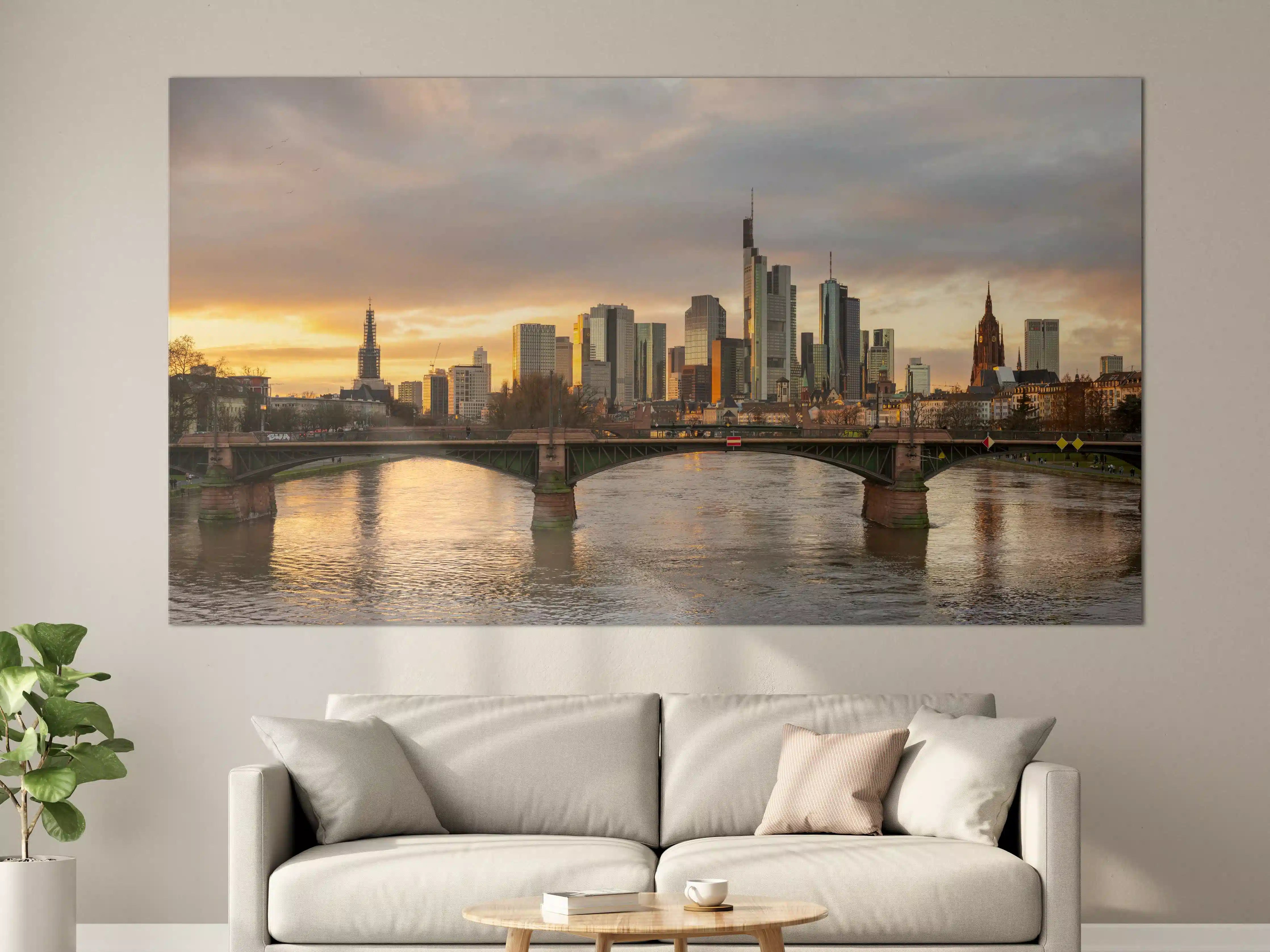 Große Wandbilder - Stadt-Skyline im Abendlicht
