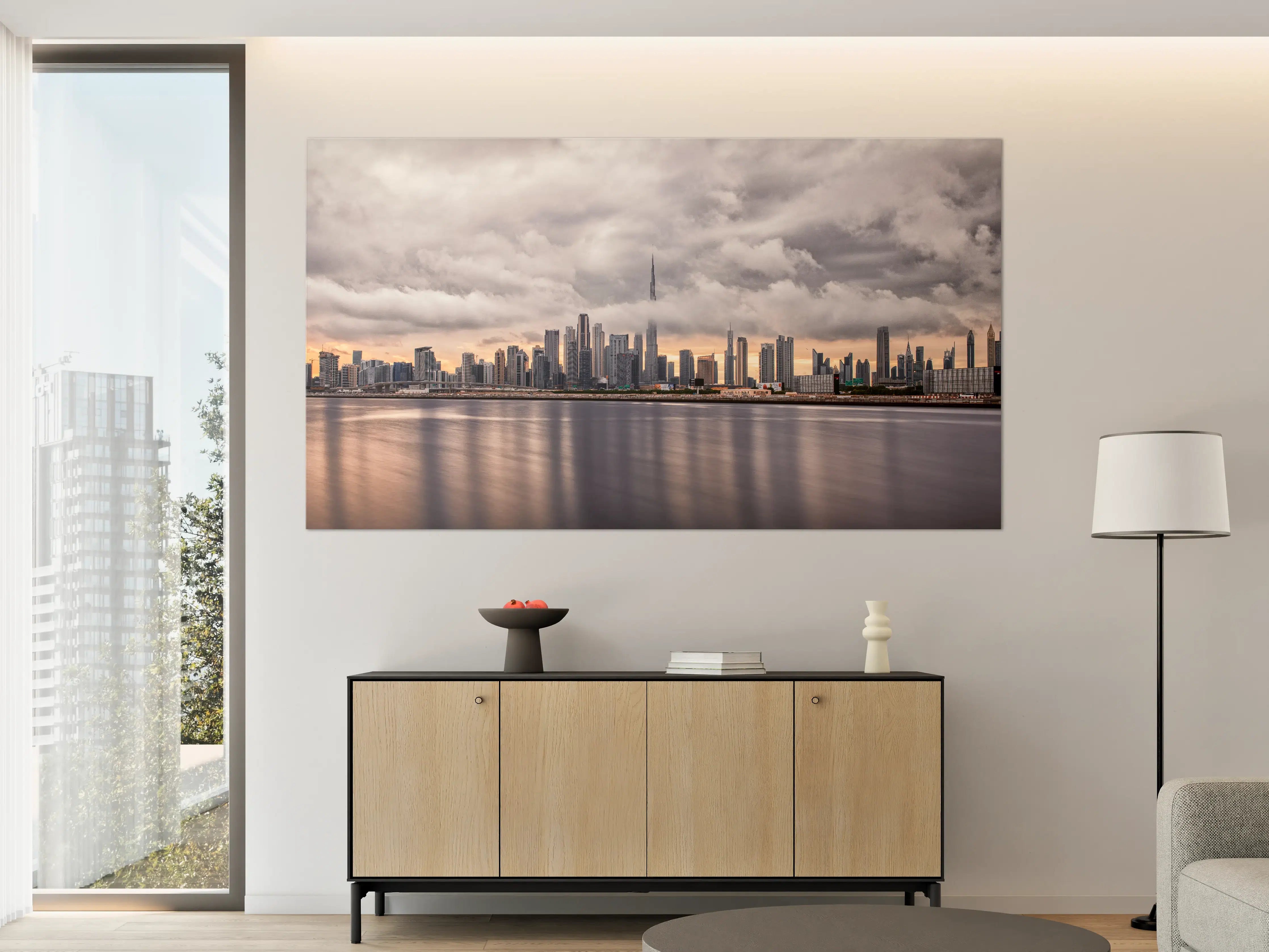 Große Wandbilder - Stadt skyline bei bewölktem Himmel