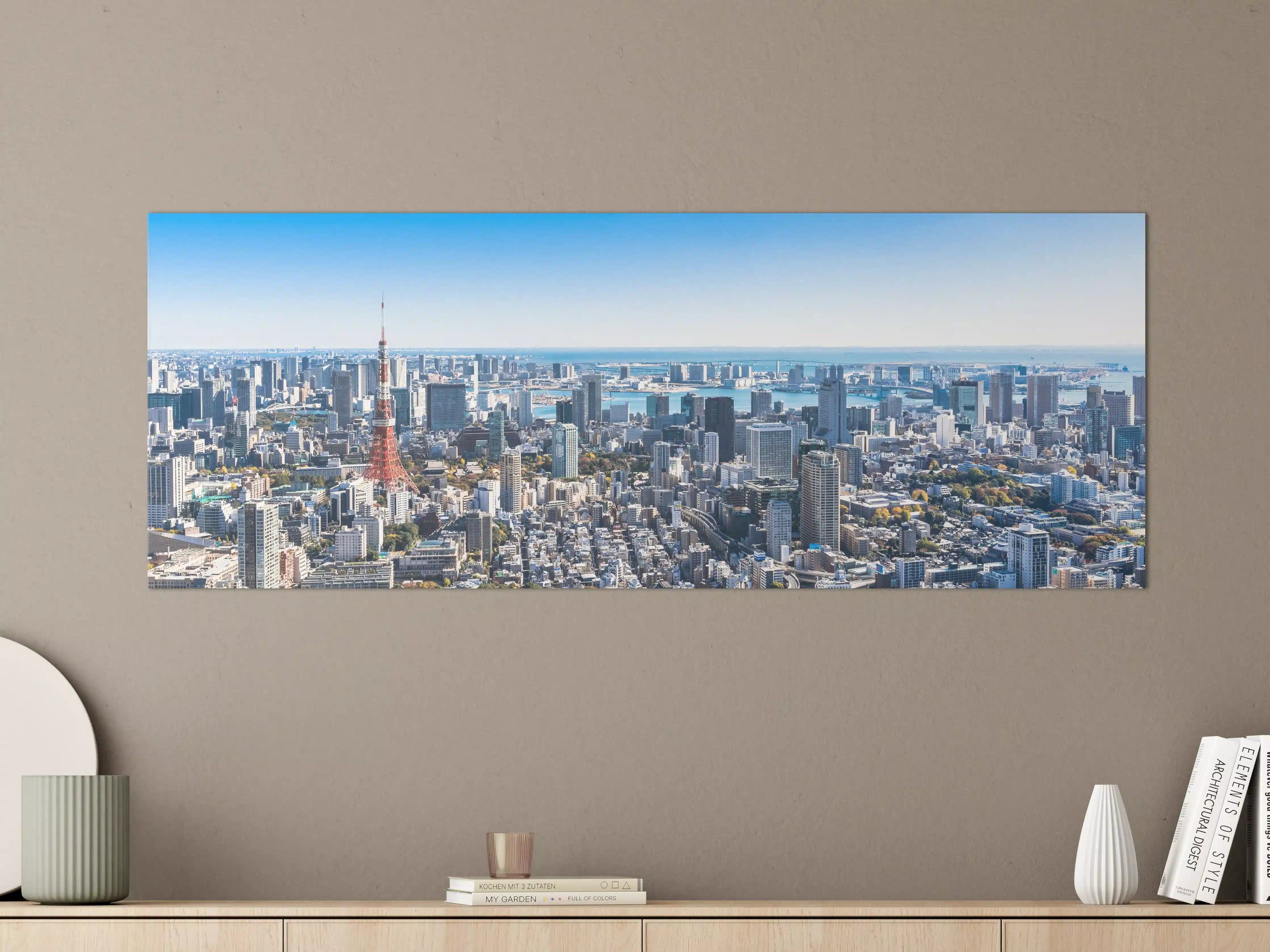 Große Wandbilder - Stadtansicht mit Tokyo Tower und moderner Skyline