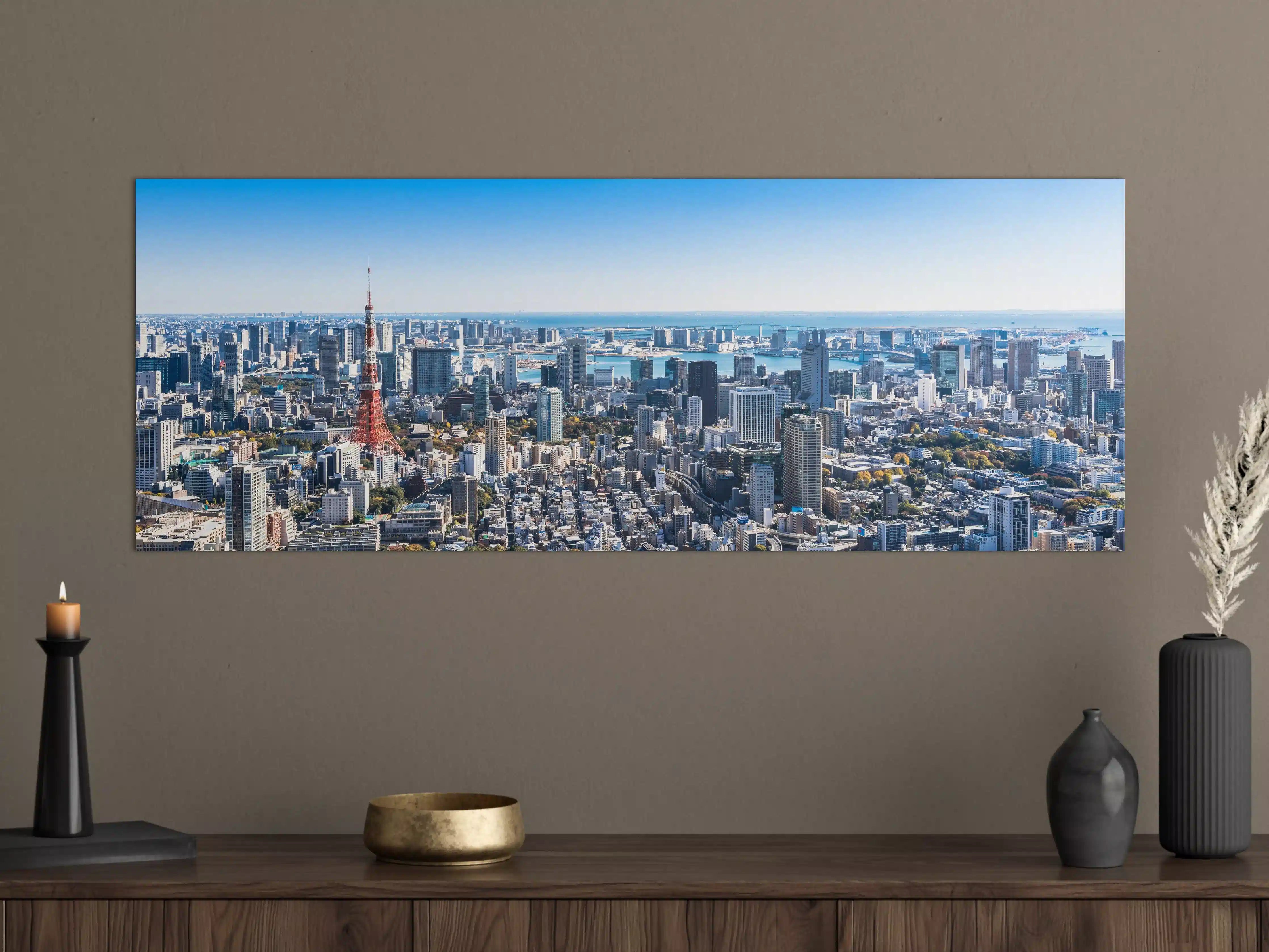 Große Wandbilder - Stadtansicht mit Tokyo Tower und moderner Skyline