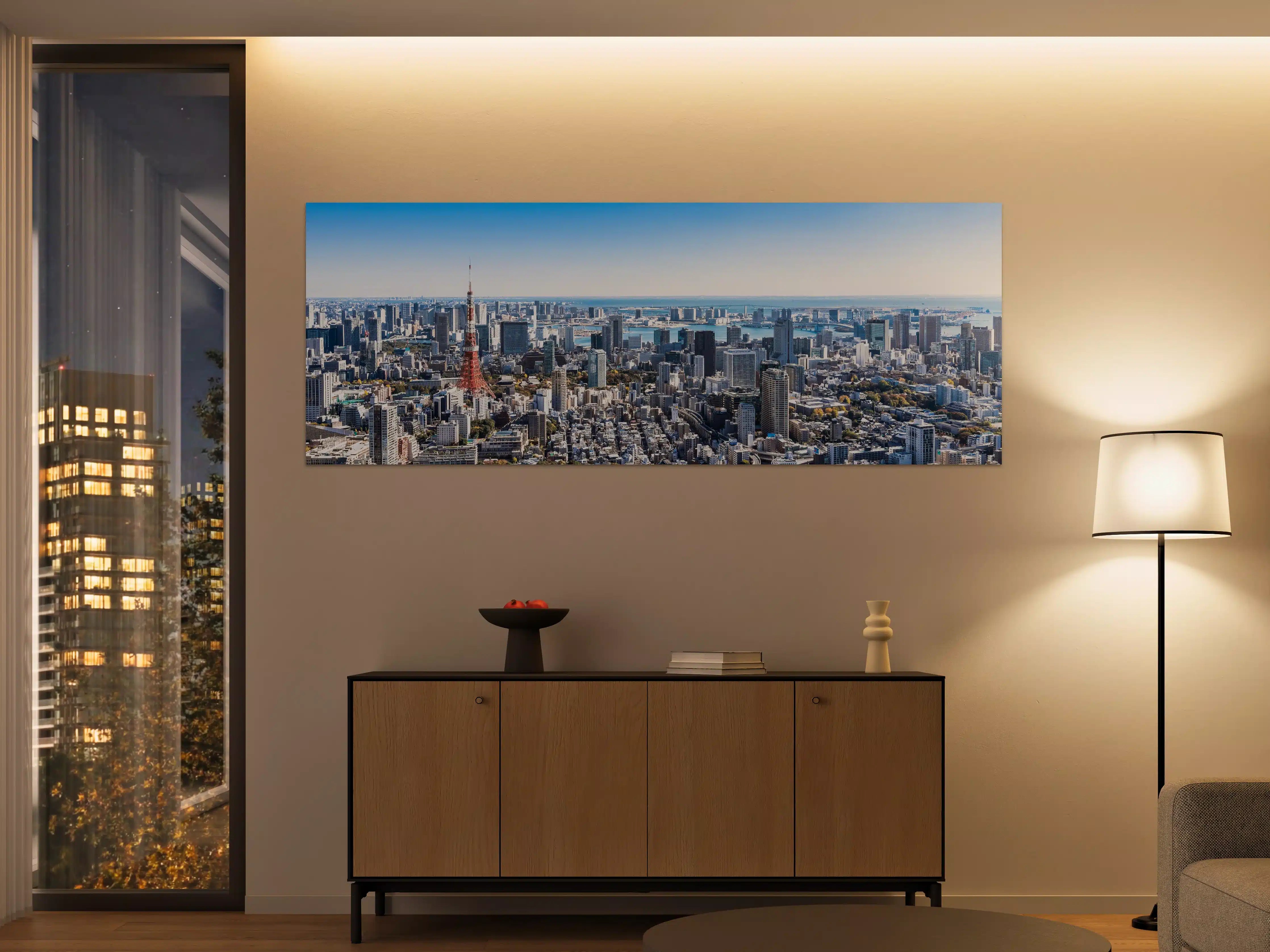 Große Wandbilder - Stadtansicht mit Tokyo Tower und moderner Skyline