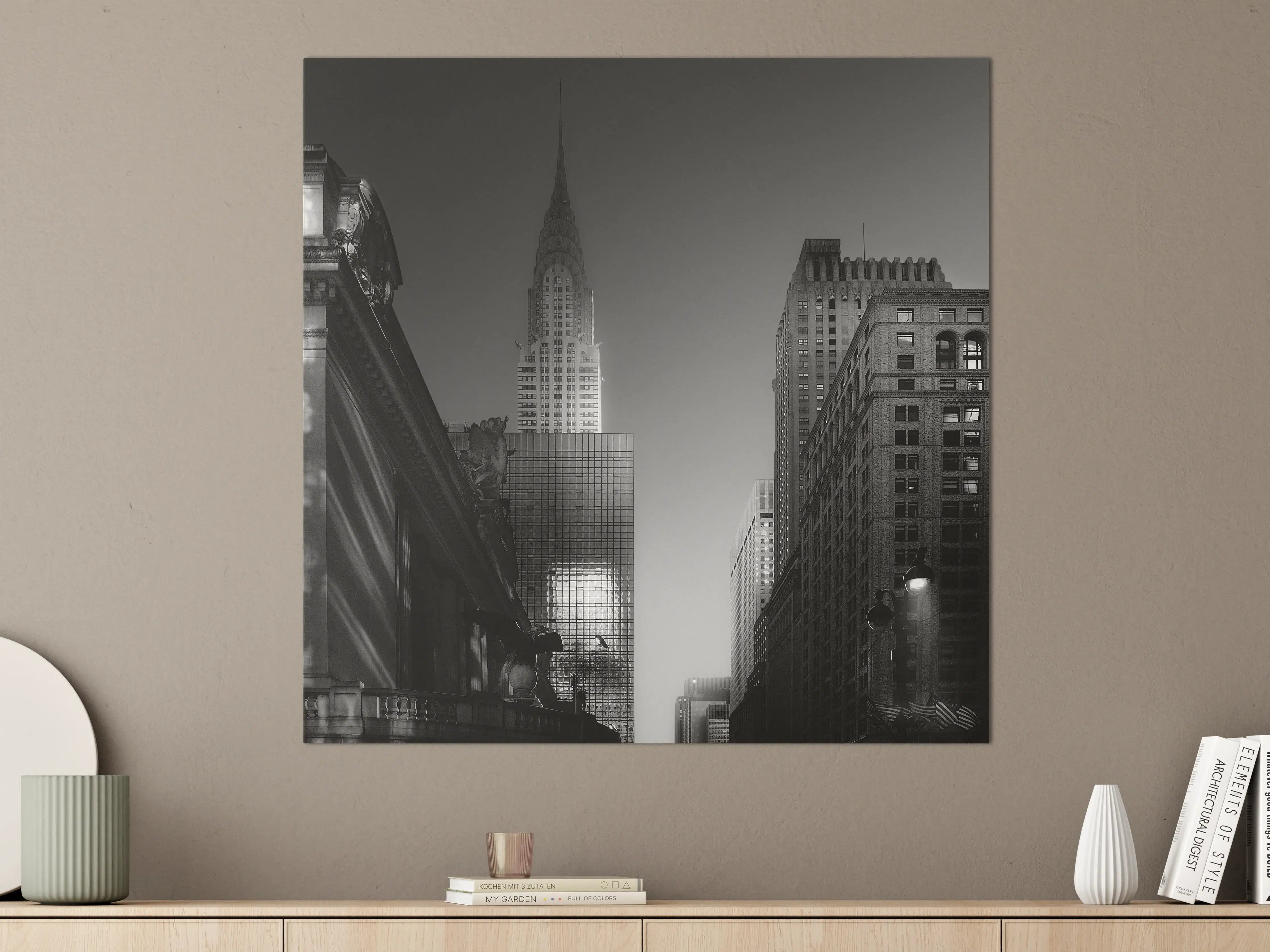 Große Wandbilder - Städtischer Skyline-Ansicht in Schwarz-Weiß