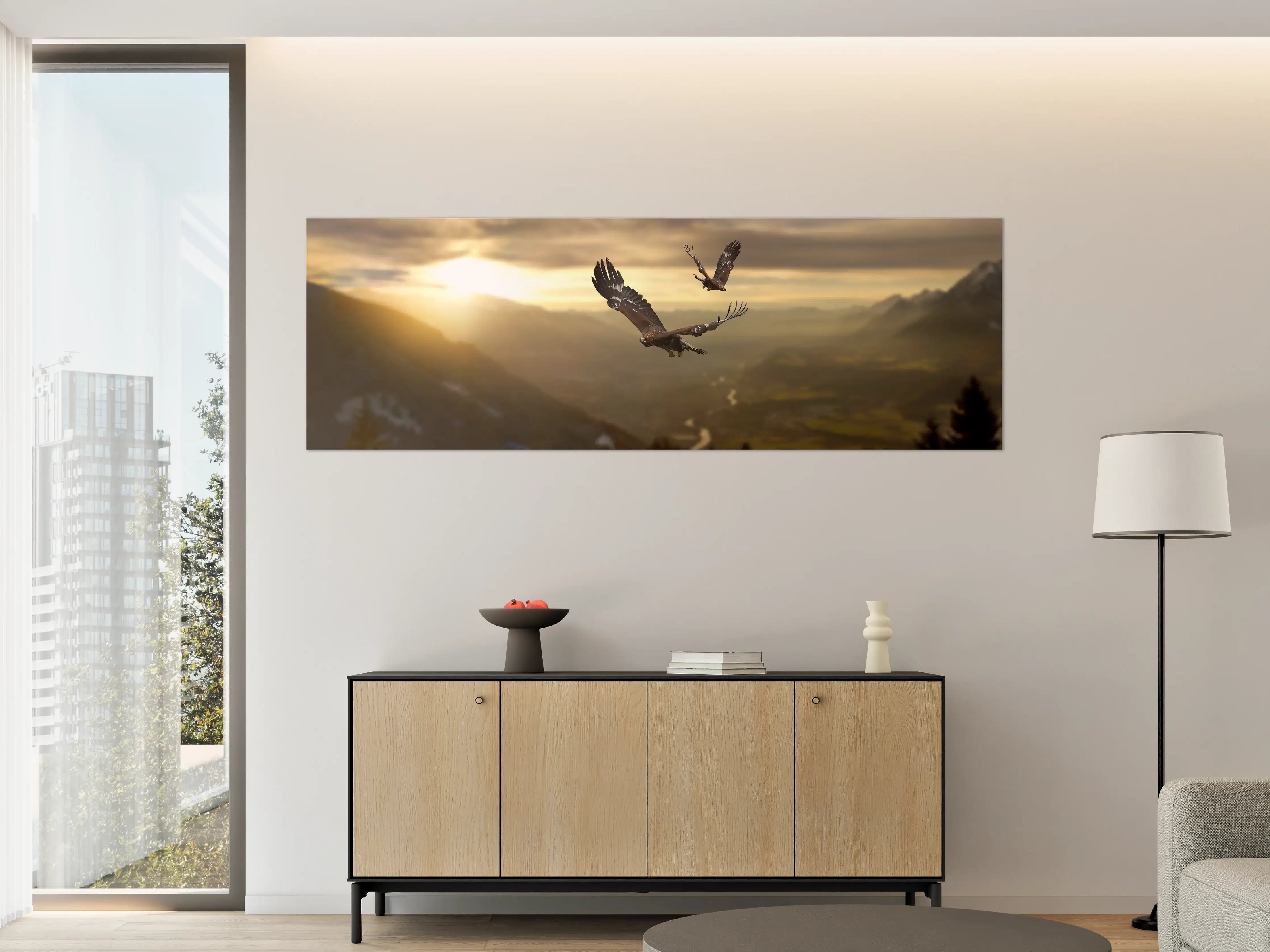 Große Wandbilder - Steinadler an den Alpen