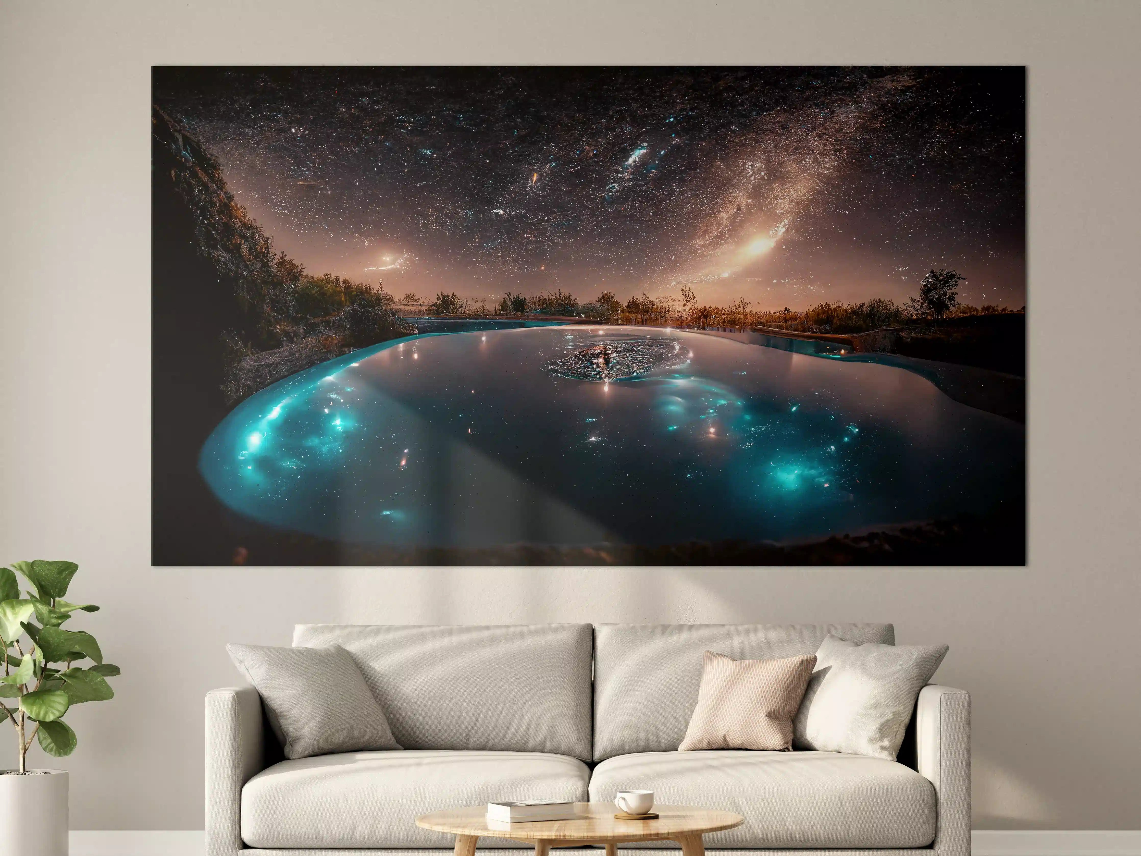 Große Wandbilder - Sternennacht Spiegelung See