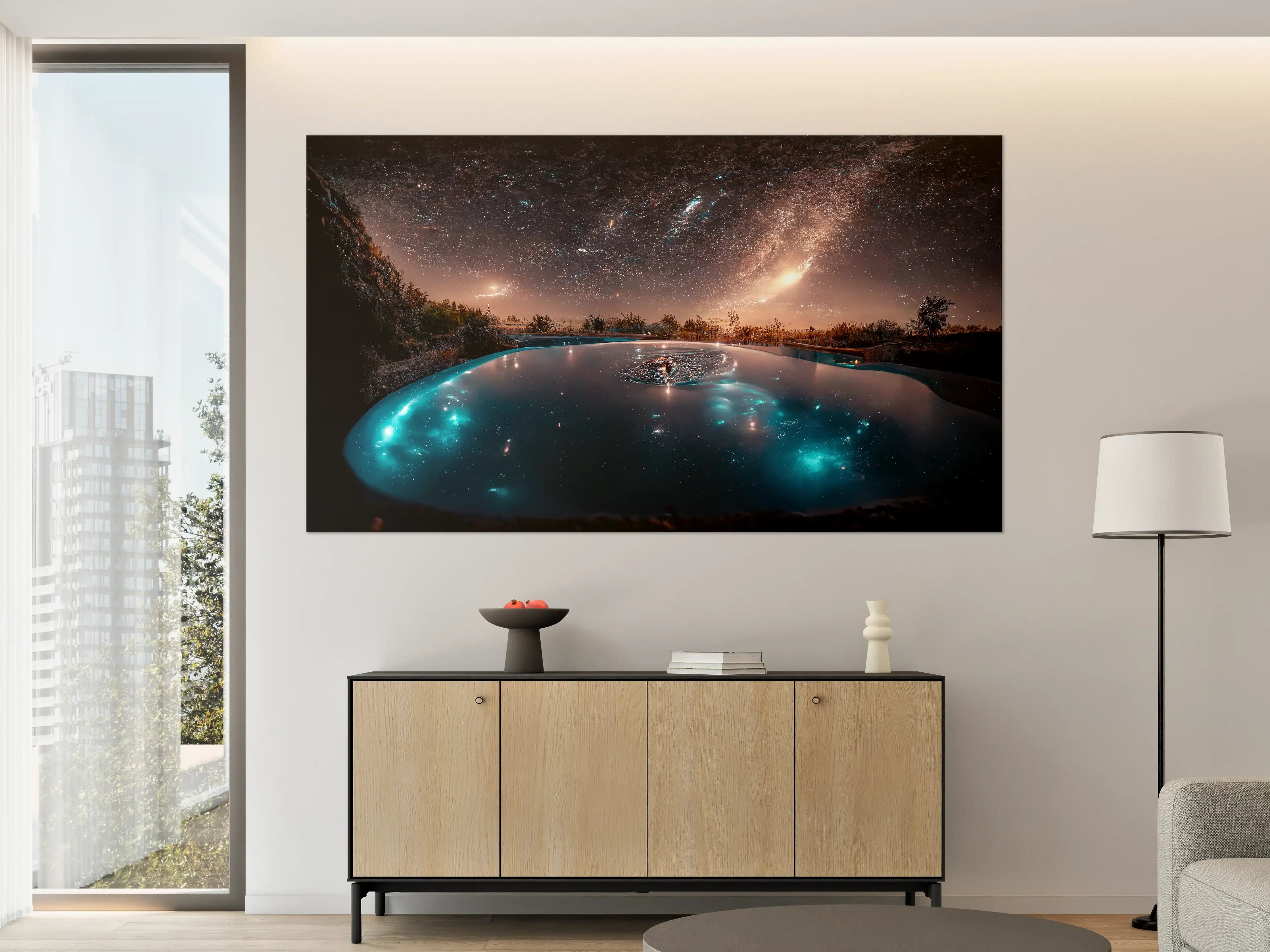 Große Wandbilder - Sternennacht Spiegelung See
