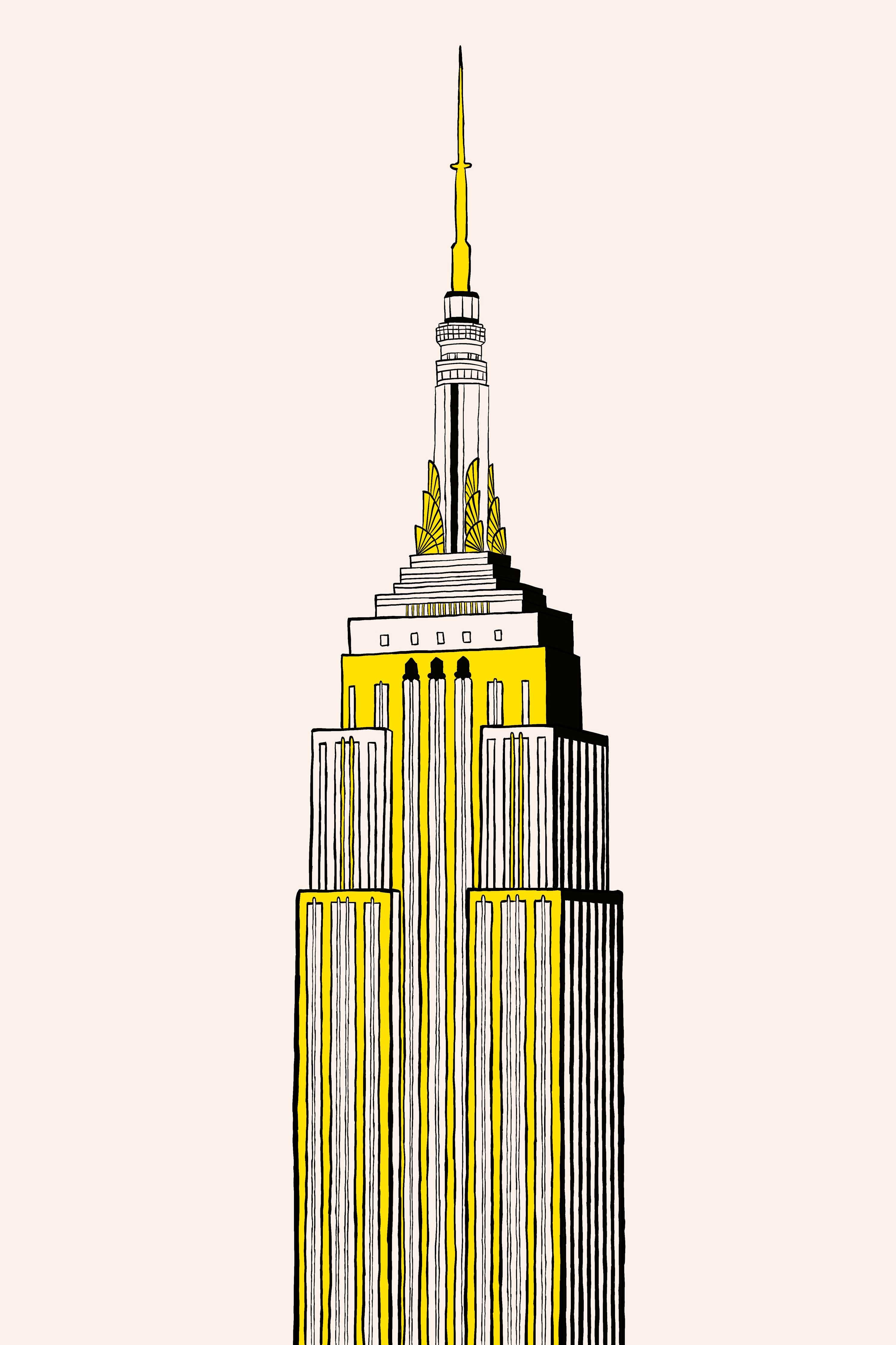 Große Wandbilder-Stilvolle Empire State Building Illustration