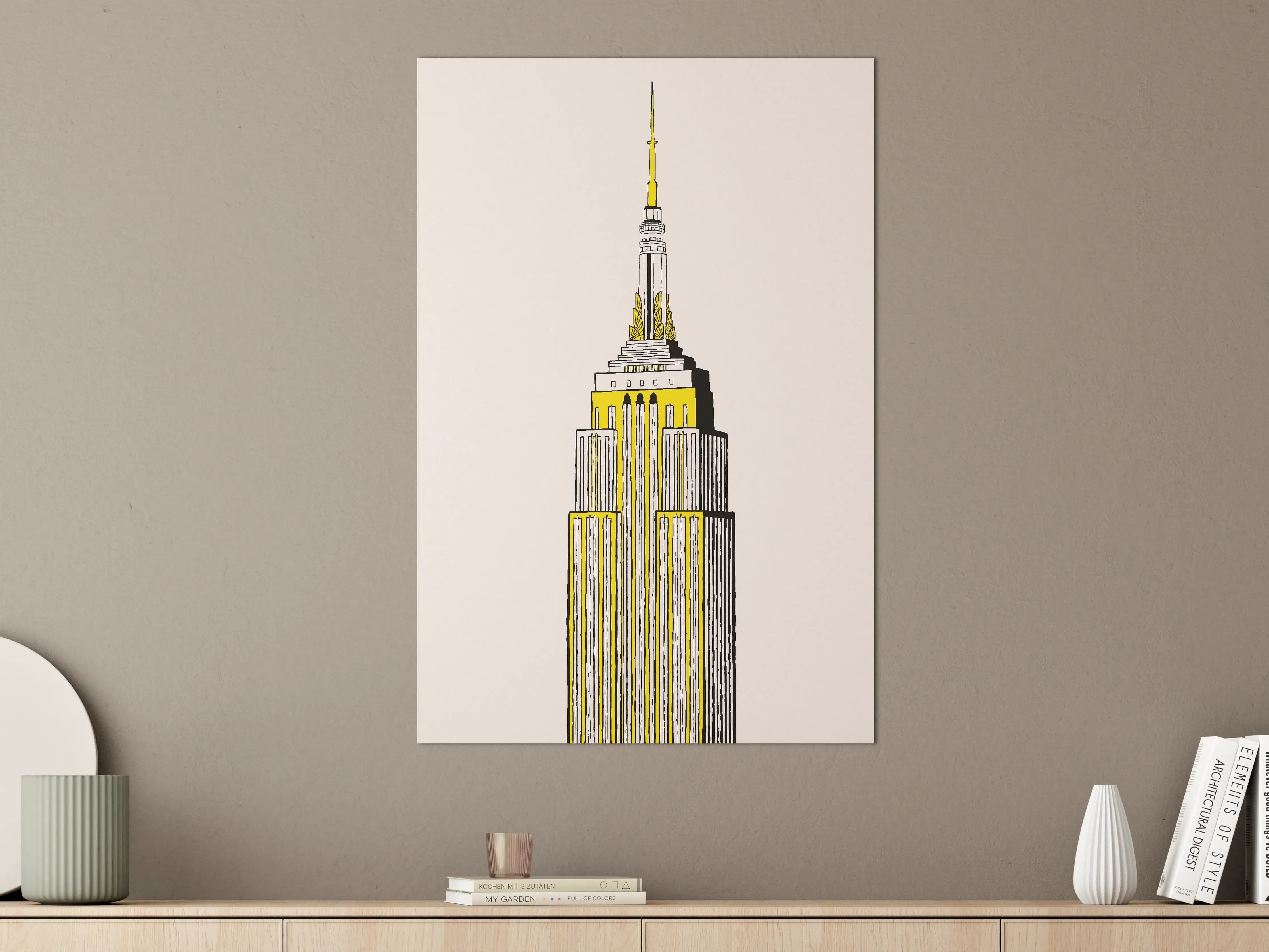 Große Wandbilder - Stilvolle Empire State Building Illustration
