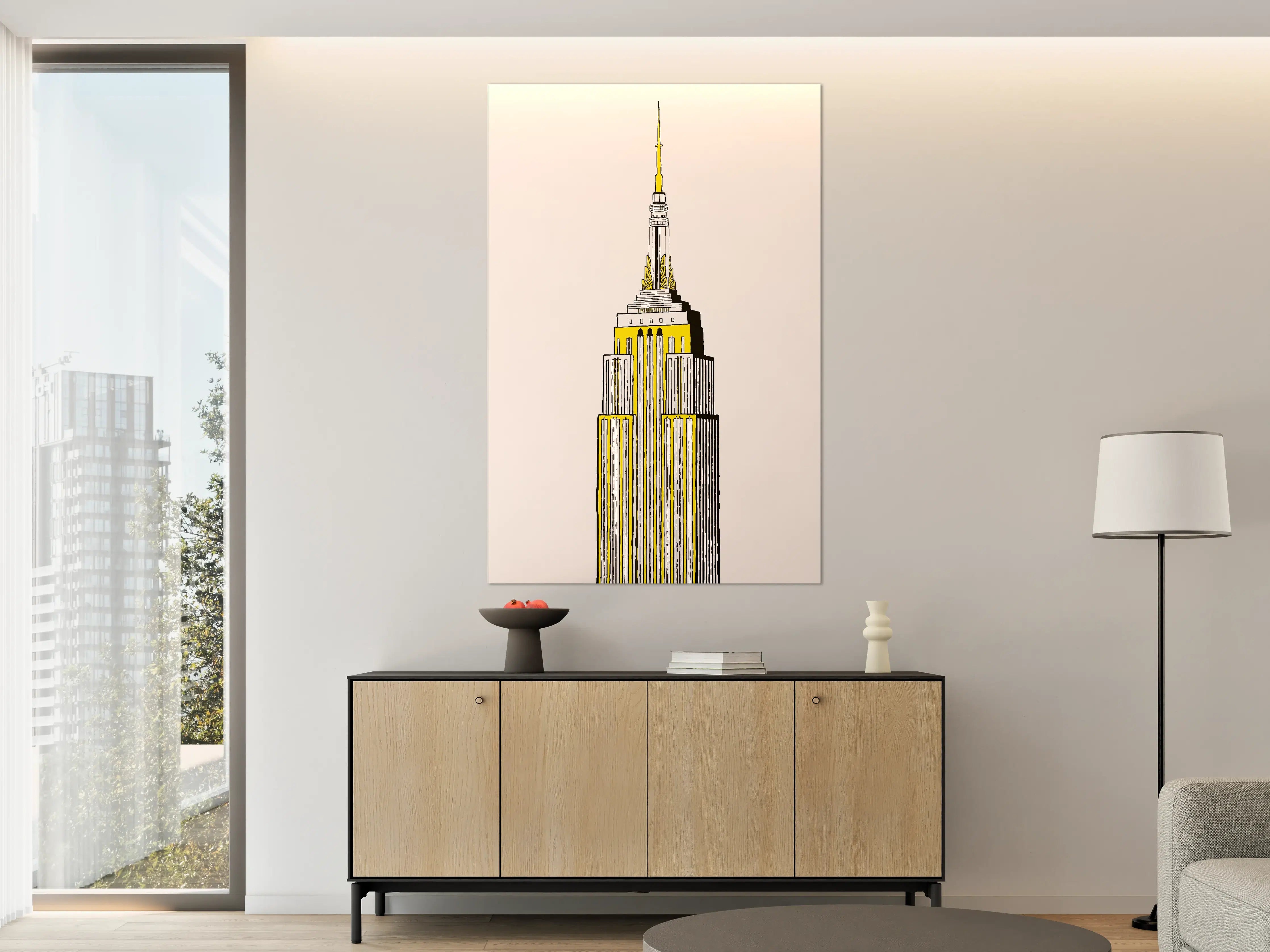Große Wandbilder - Stilvolle Empire State Building Illustration