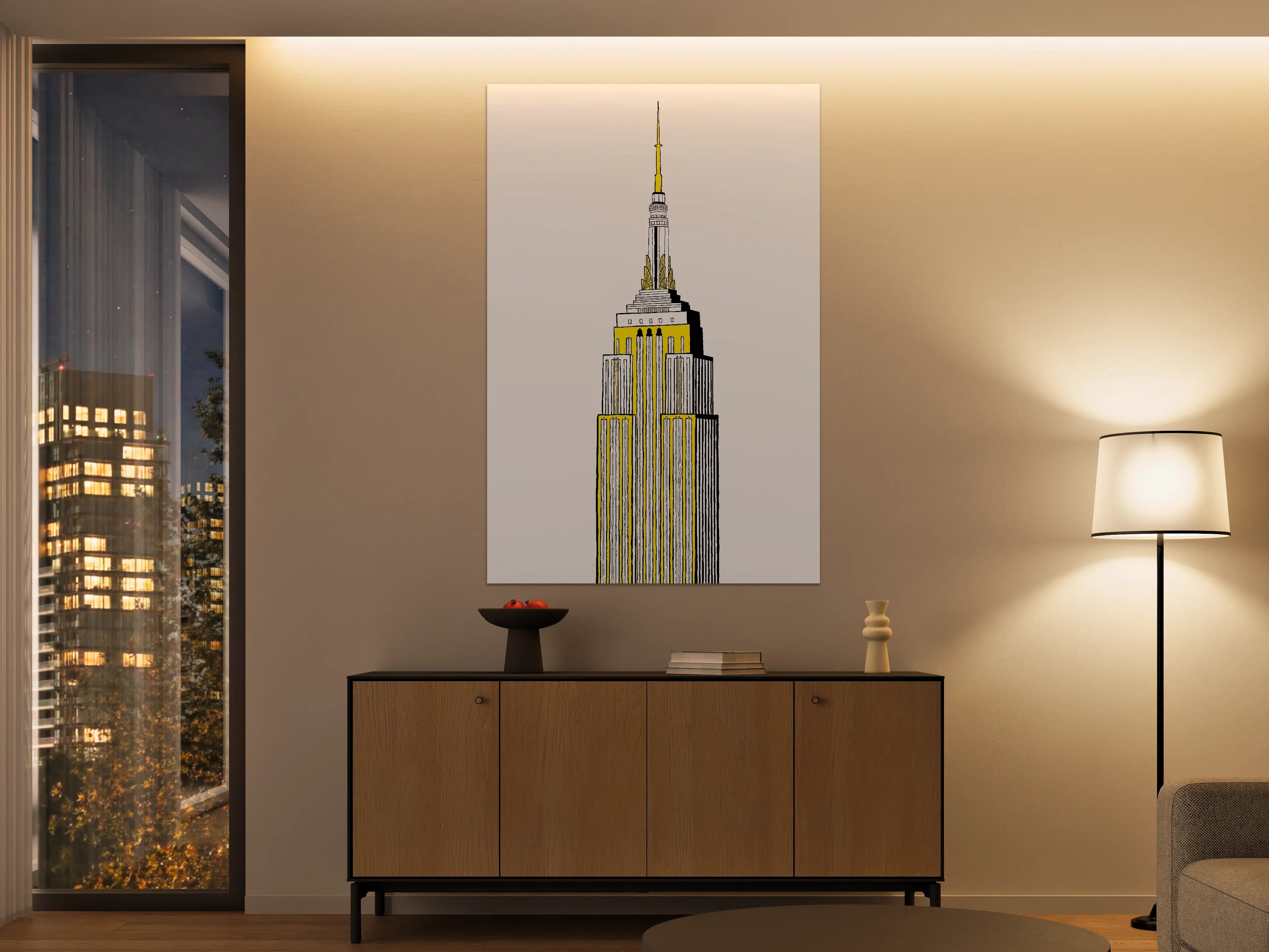 Große Wandbilder - Stilvolle Empire State Building Illustration