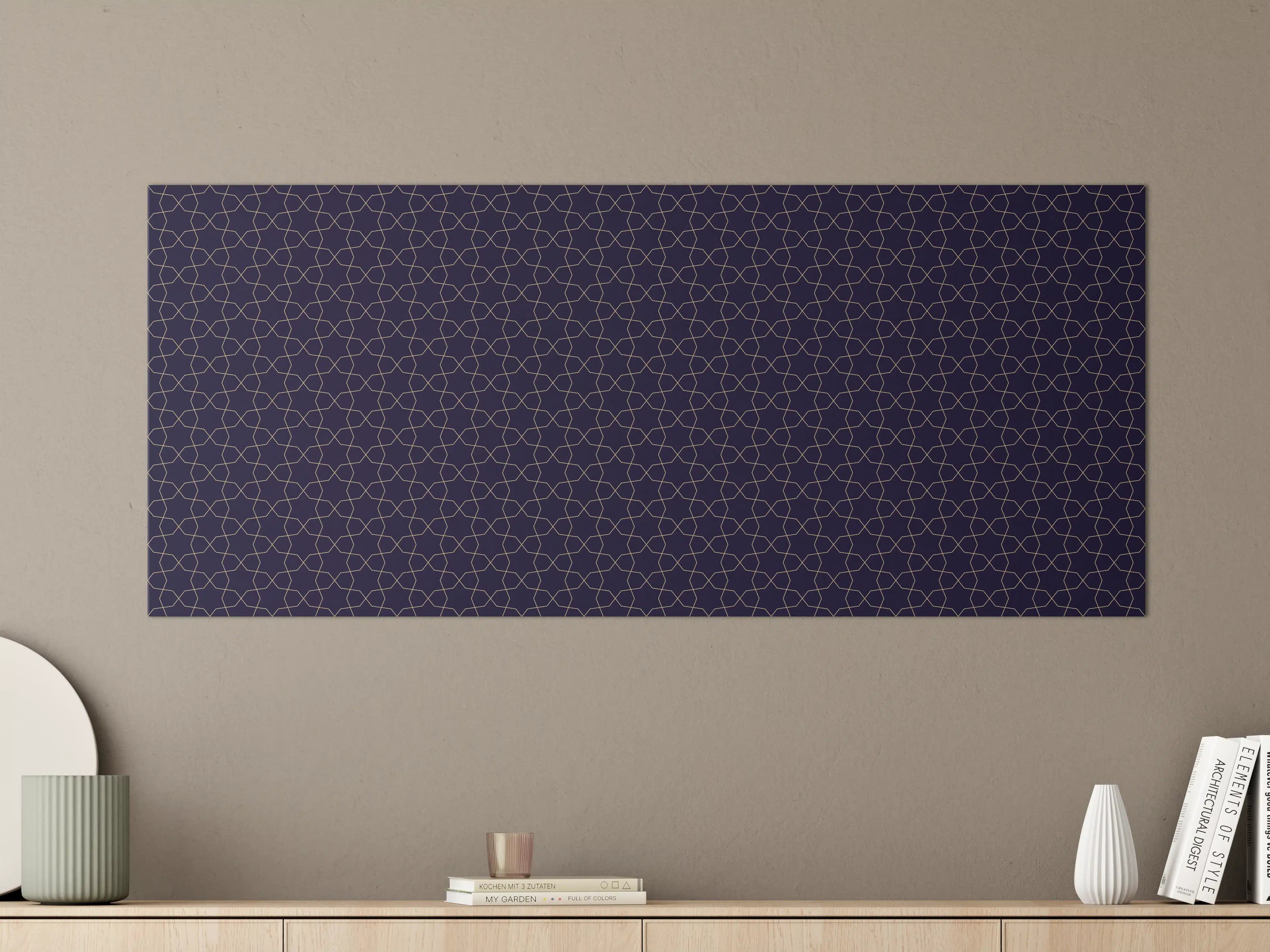 Große Wandbilder - Stilvolles Blau-Grau Muster
