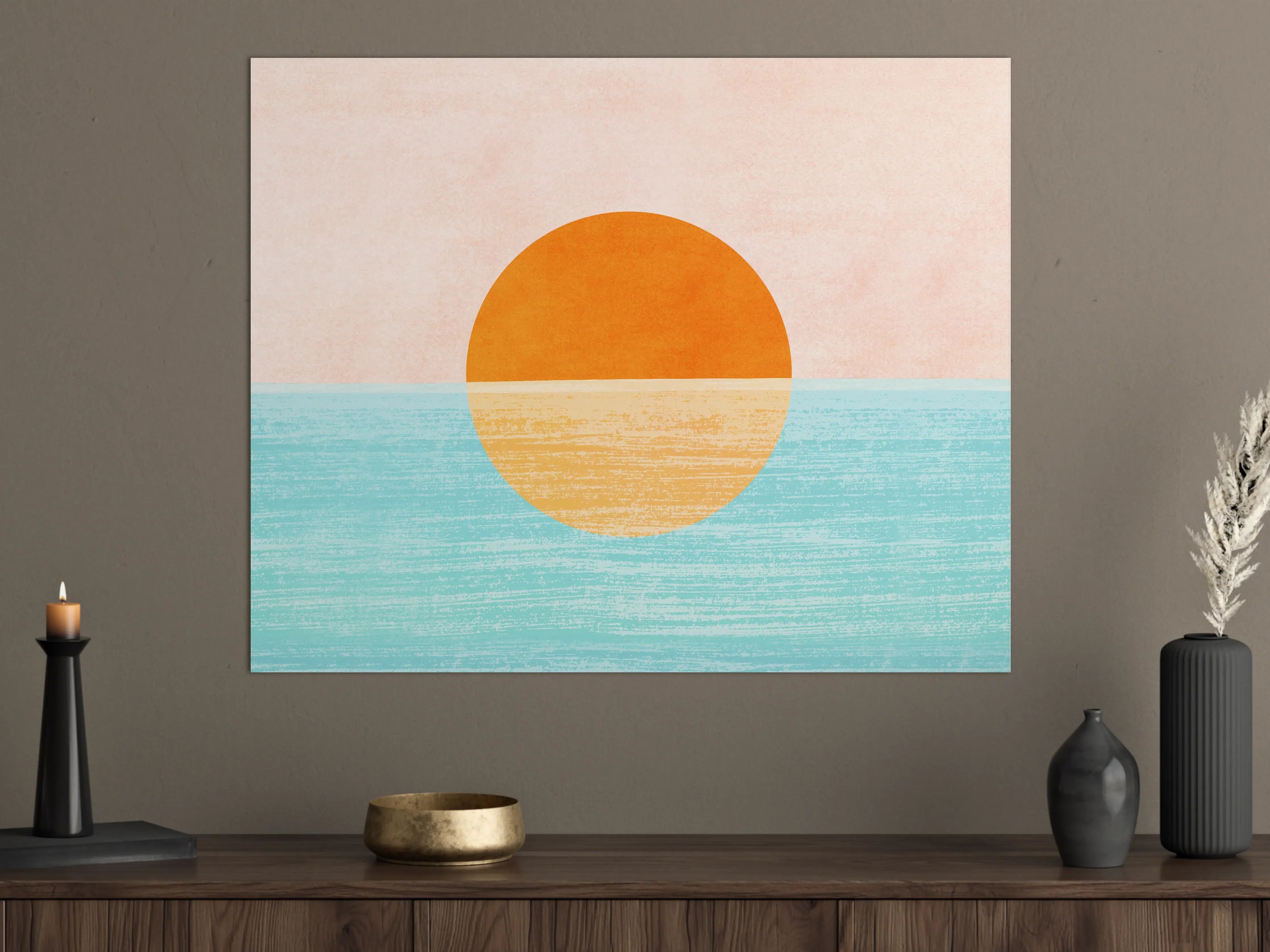 Große Wandbilder - Stilvolles Sonnenuntergang-Motiv mit sanften Farben