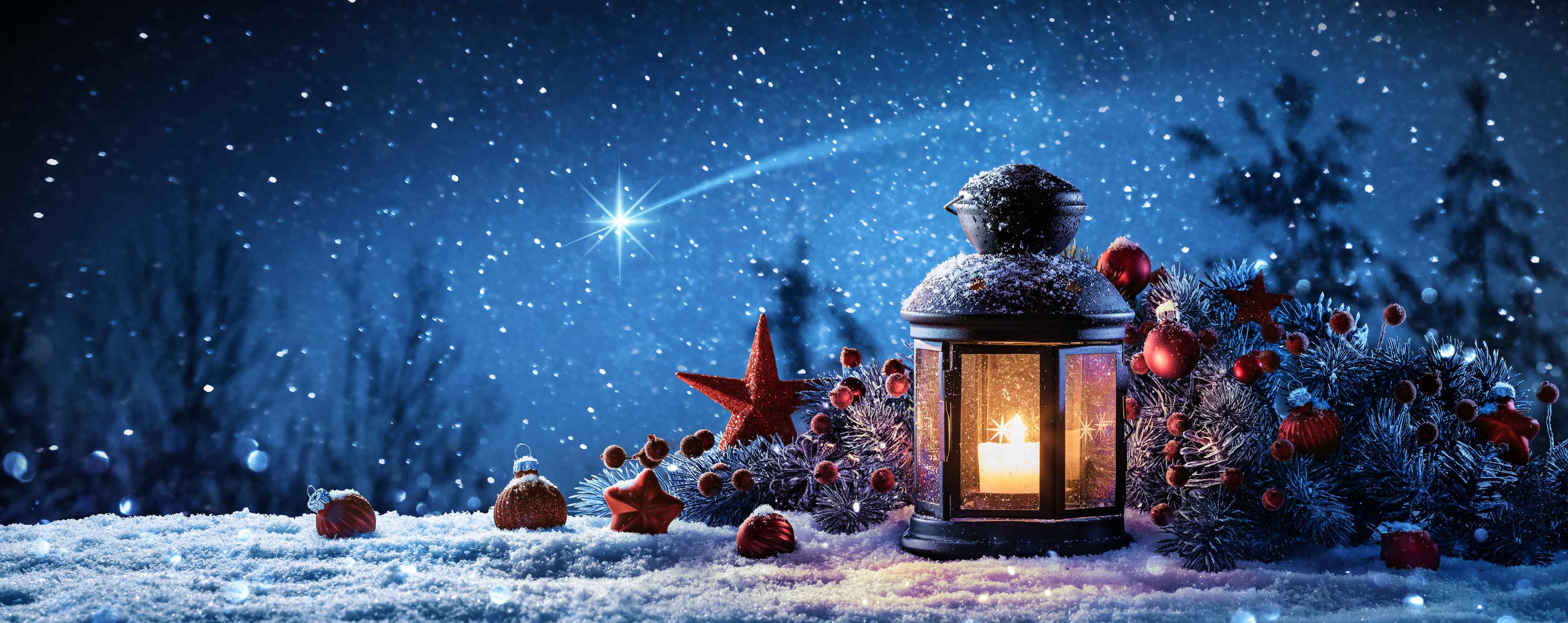 Große Wandbilder-Stimmungsvolle Winter-Laternennacht