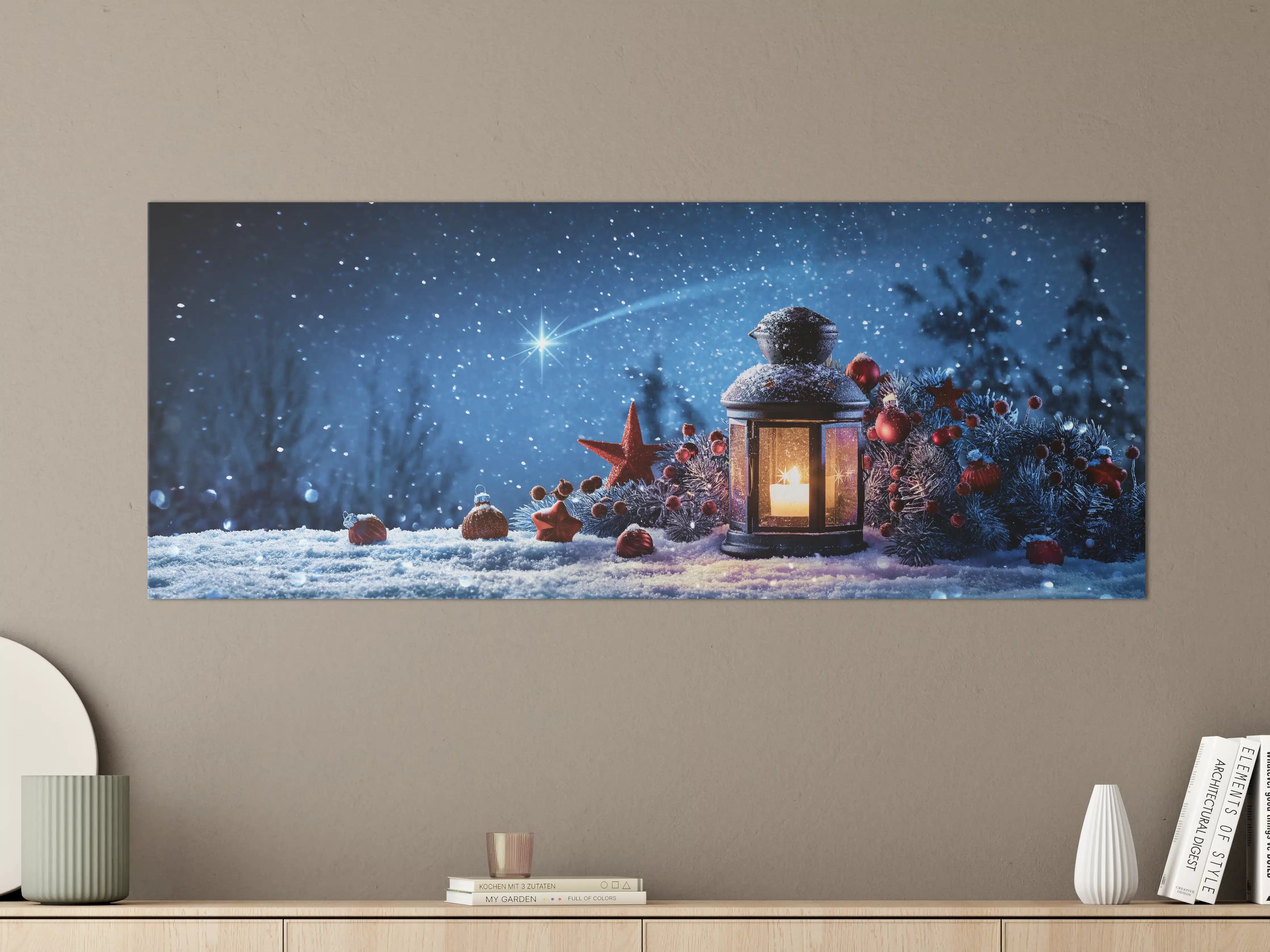 Große Wandbilder - Stimmungsvolle Winter-Laternennacht