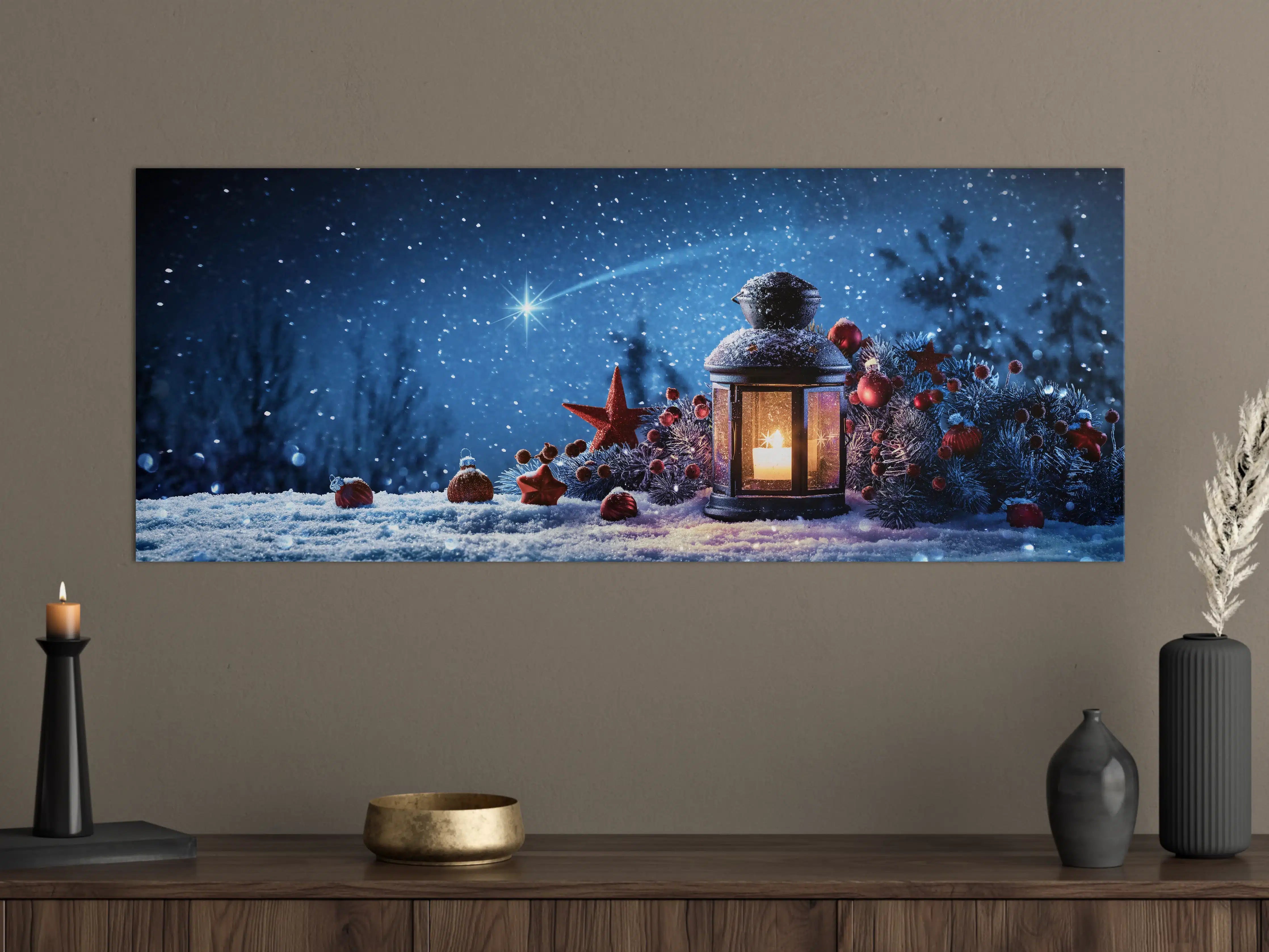 Große Wandbilder - Stimmungsvolle Winter-Laternennacht