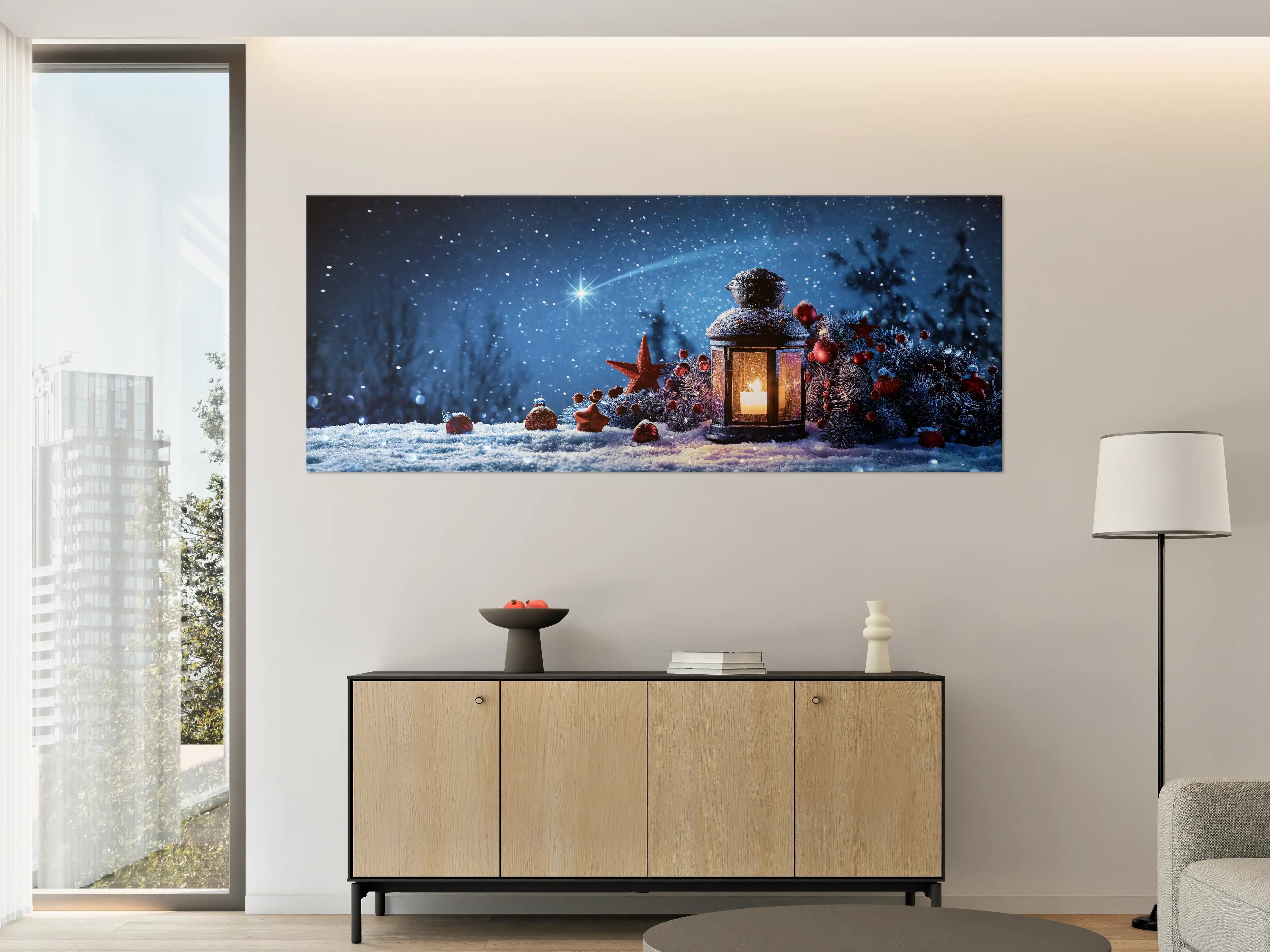 Große Wandbilder - Stimmungsvolle Winter-Laternennacht