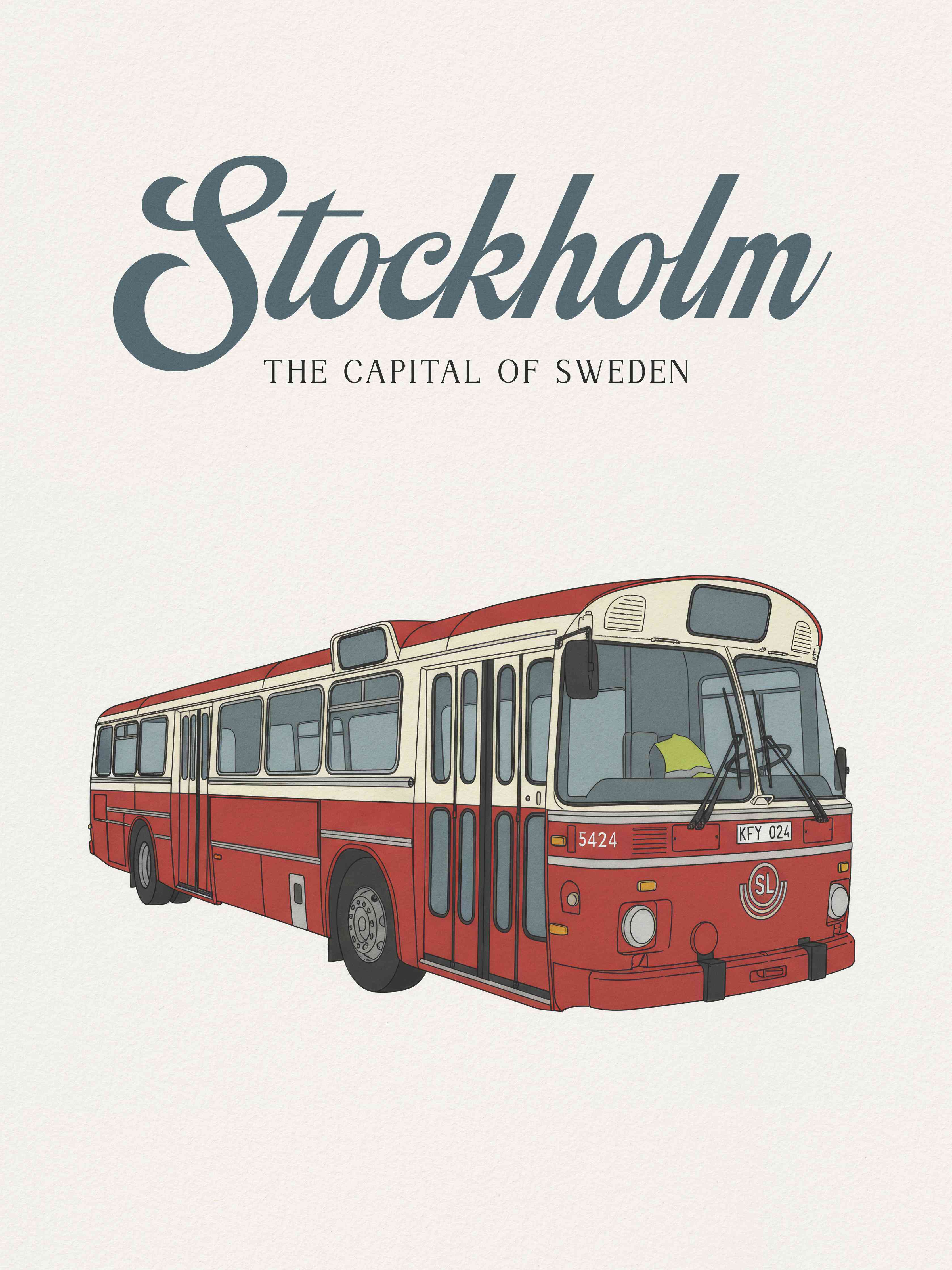 Große Wandbilder-Stockholm Vintage Bus